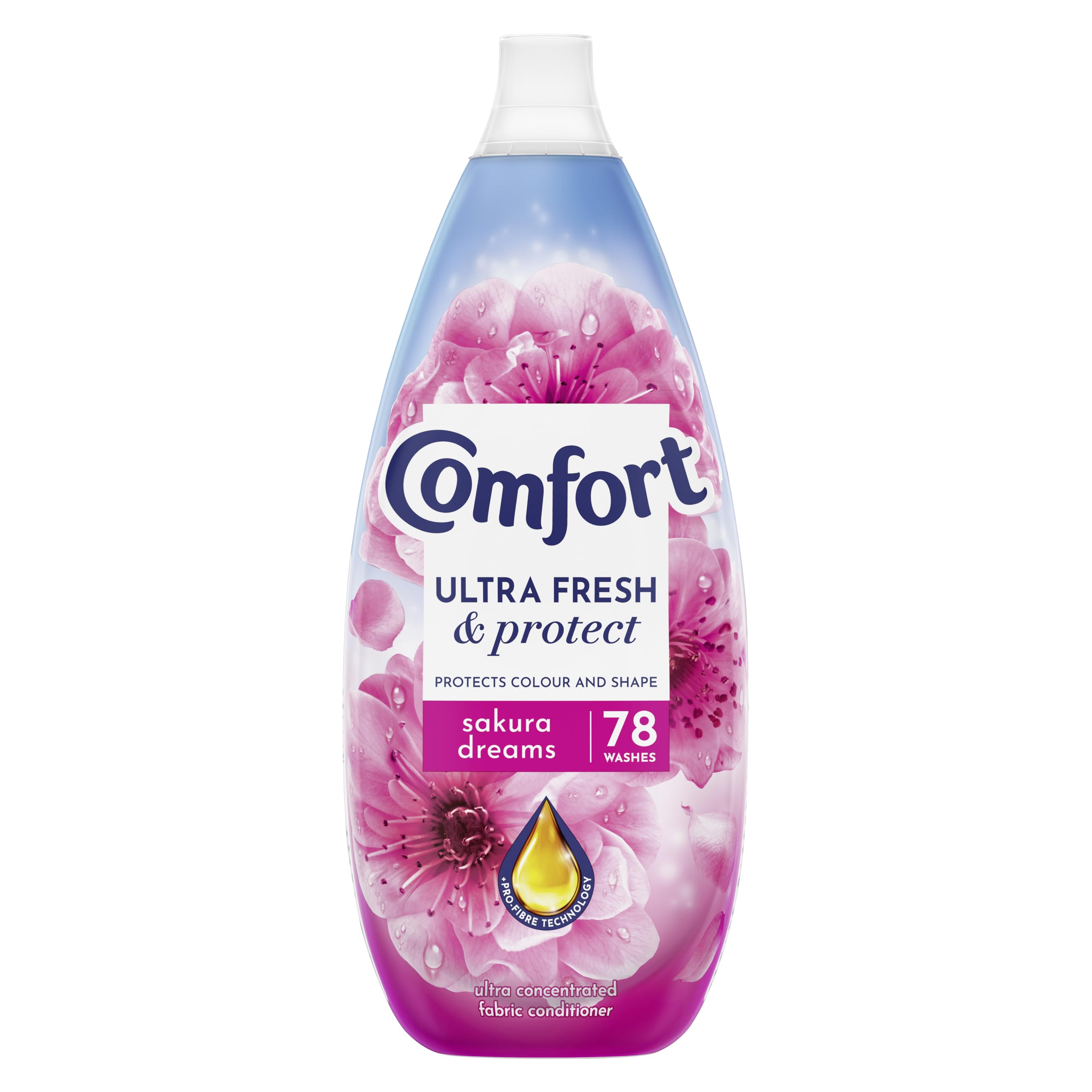 Comfort Ultra Fresh & Protect Sakura Dreams Liquid Fabric Softener | 1.17L | Protects Fibres & Locks in Colour