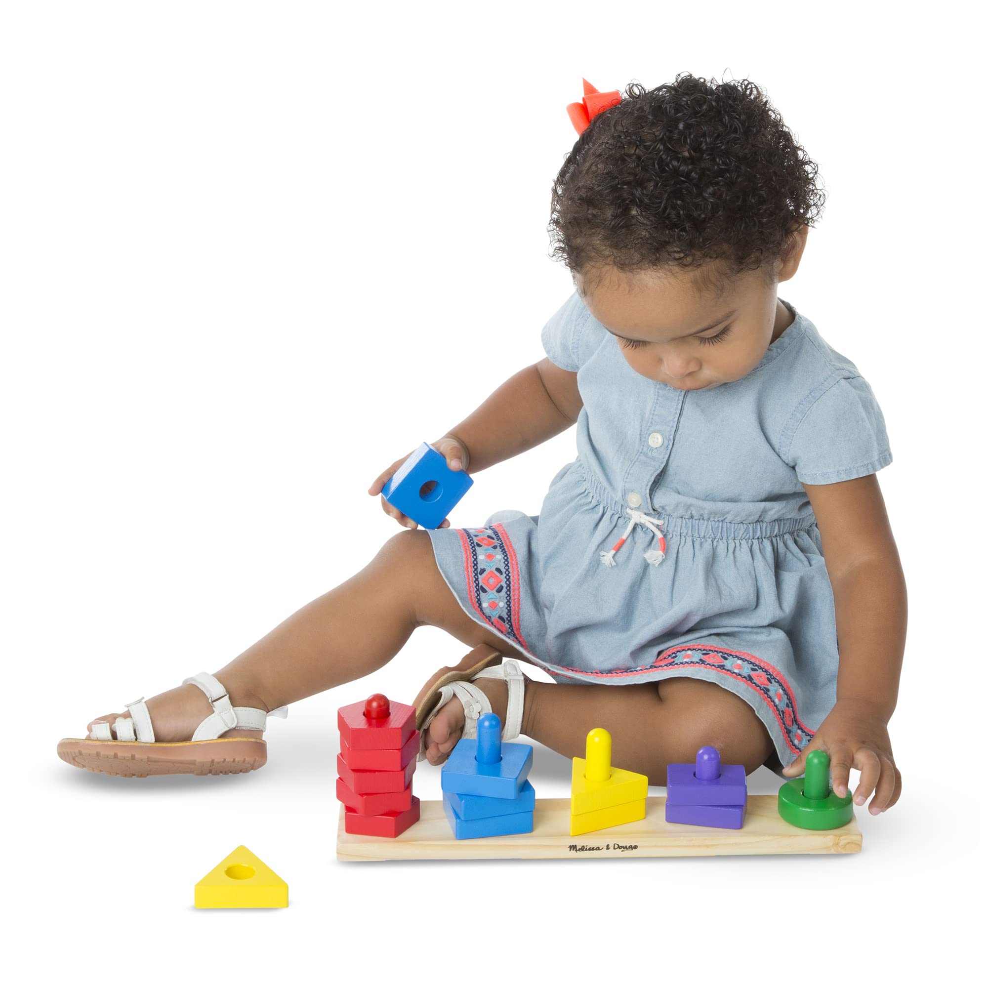 Melissa & Doug Stack and Sort Board - Wooden Educational Toy for Toddlers 2+ 12