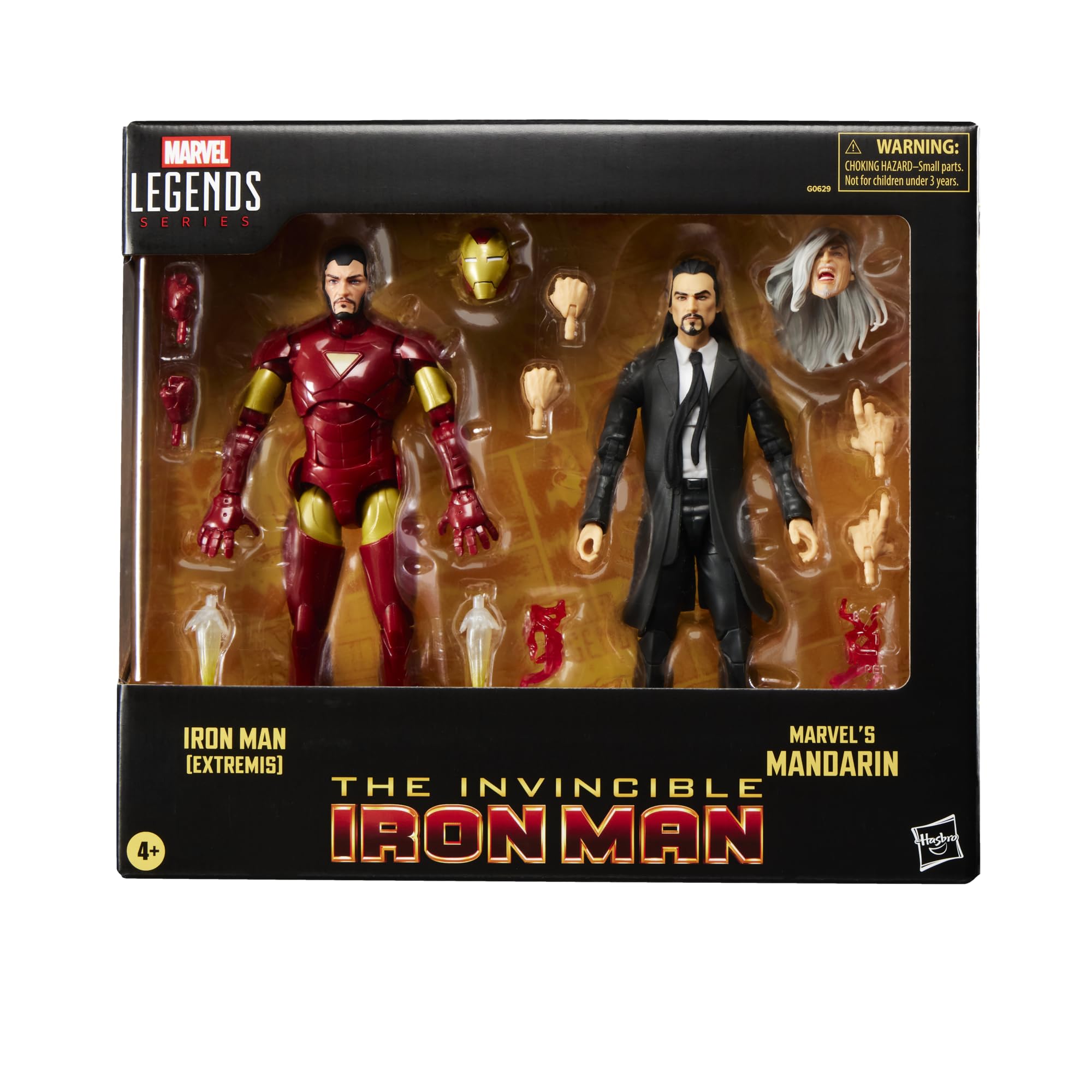 Marvel Legends Series Iron Man (Extremis) & Marvel’s Mandarin Action Figures Set | 15-cm Scale