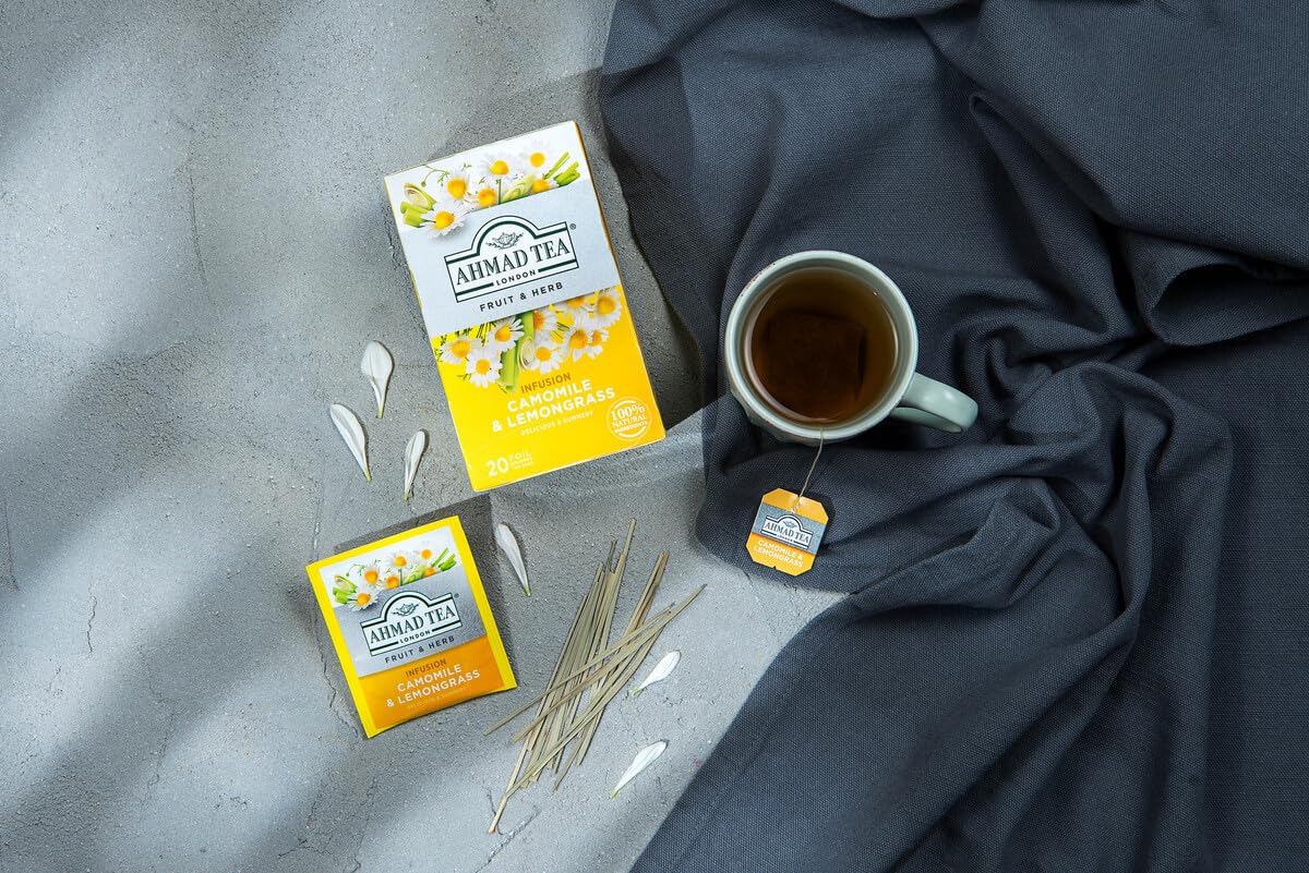 Ahmad Tea Camomile & Lemongrass Herbal Infusion Tea - 20 Teabag Sachets 3