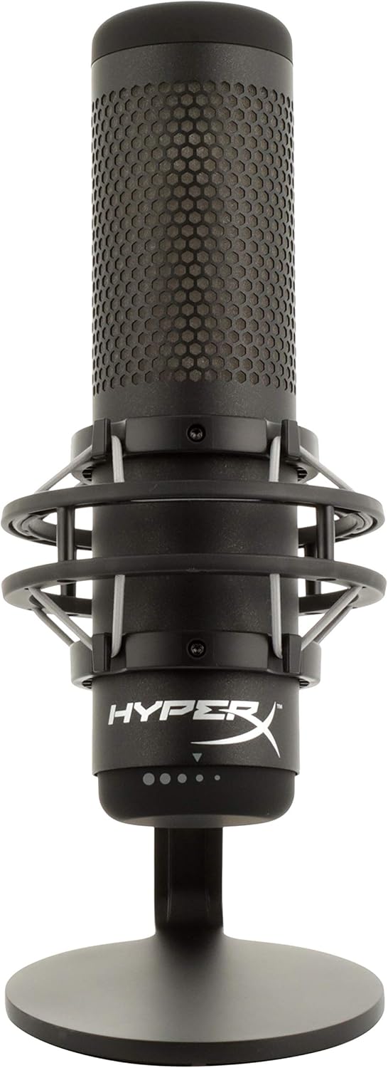 HyperX QuadCast S – RGB USB Condenser Microphone for PC, PS4, and Mac with Anti-Vibration Shock Mount, Built-in Pop Filter, and Customizable RGB Lighting