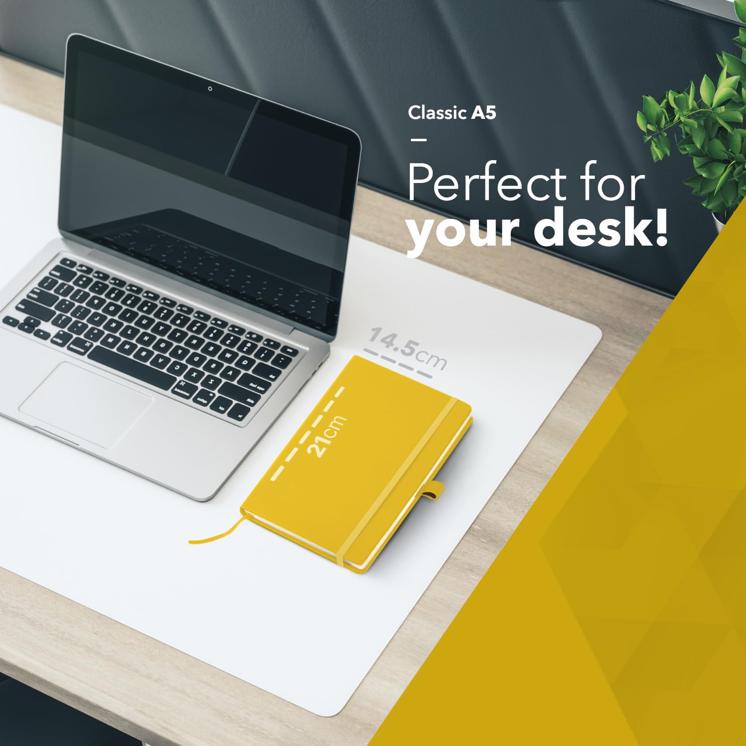 delka A5 Notebook - 220 Pages Ruled Ivory Paper | Vegan Leather Soft Cover | Yellow 5