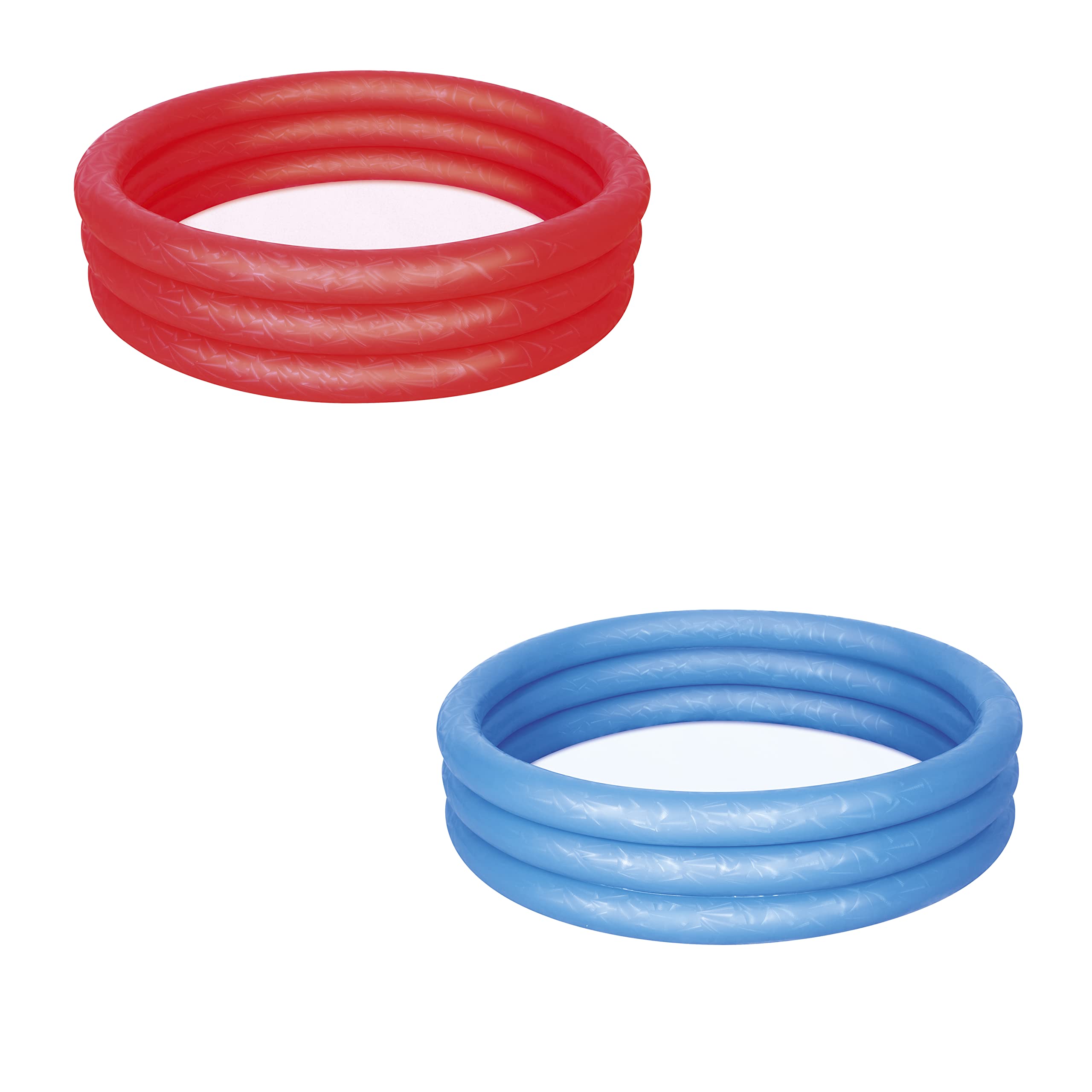 Bestway Inflatable 3-Ring Paddling Pool - Multicolor, 102 x 102 x 25 cm | PVC