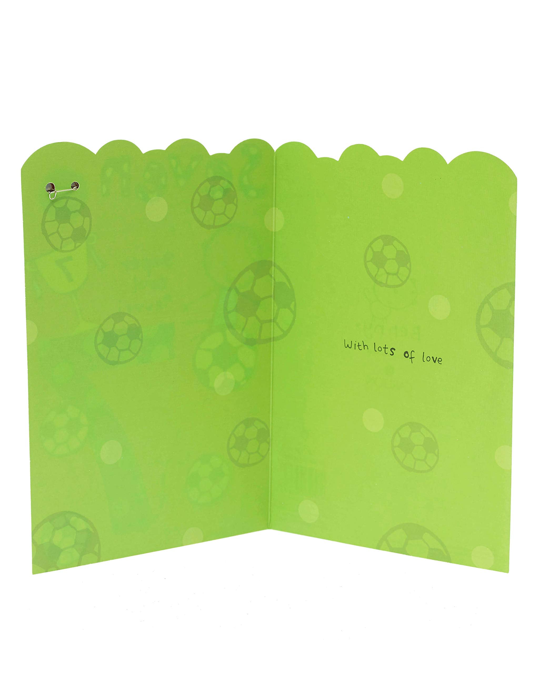 UK Greetings 7th Birthday Card - Football Design for Boys | 143 x 216 mm