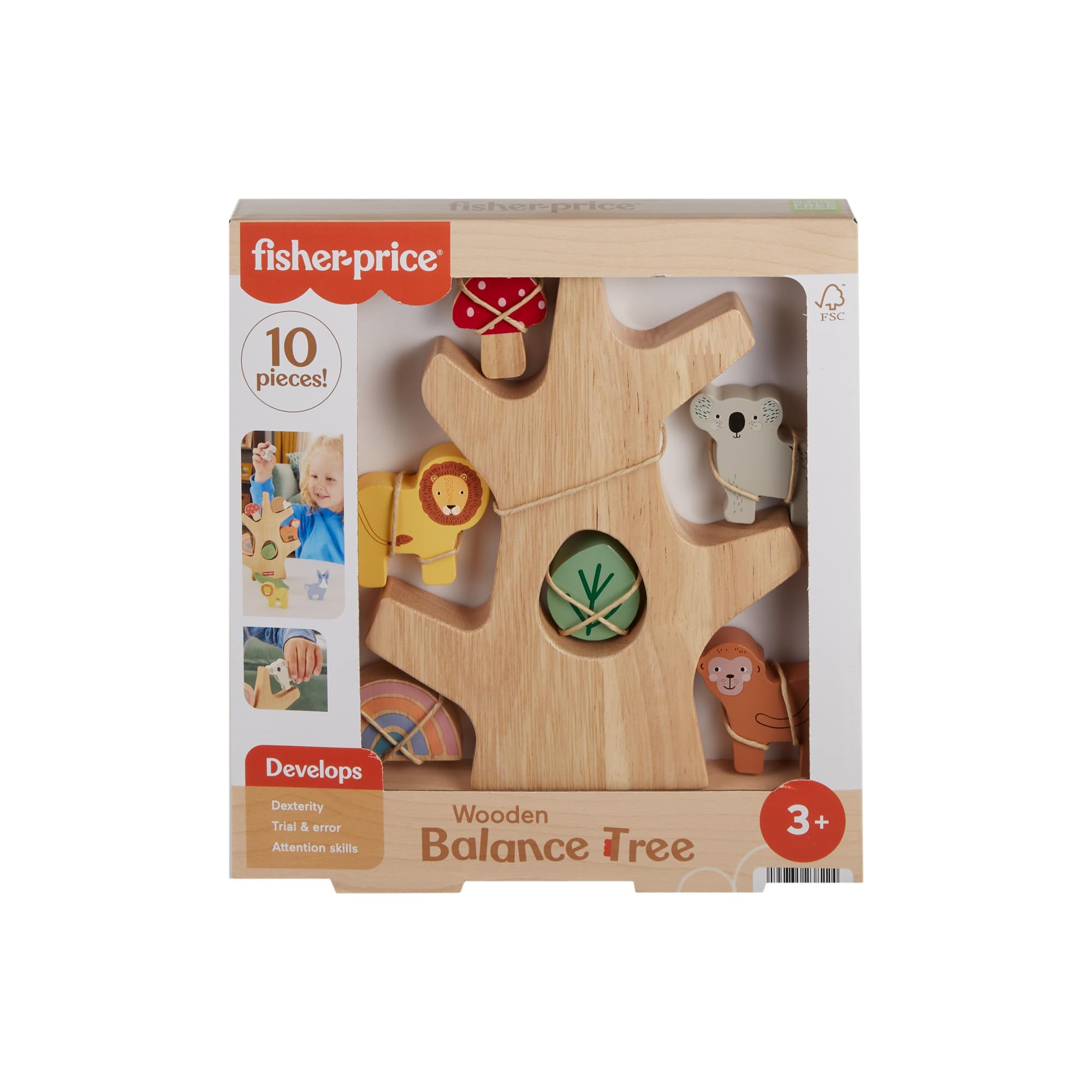 Fisher-Price Wooden Balance Tree Toy - Stacking & Balancing Play for Kids 3+ 7