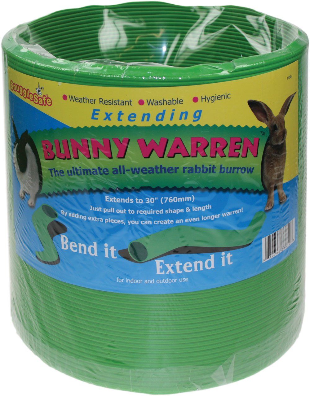 Snugglesafe All Weather Flexible Bunny Warren Fun Tunnel for Small Animals | 76cm Length | Green Plastic 1