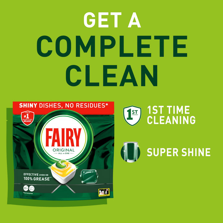 Fairy Original All-In-One Dishwasher Tablets with Lemon Scent, 114 Tablets
