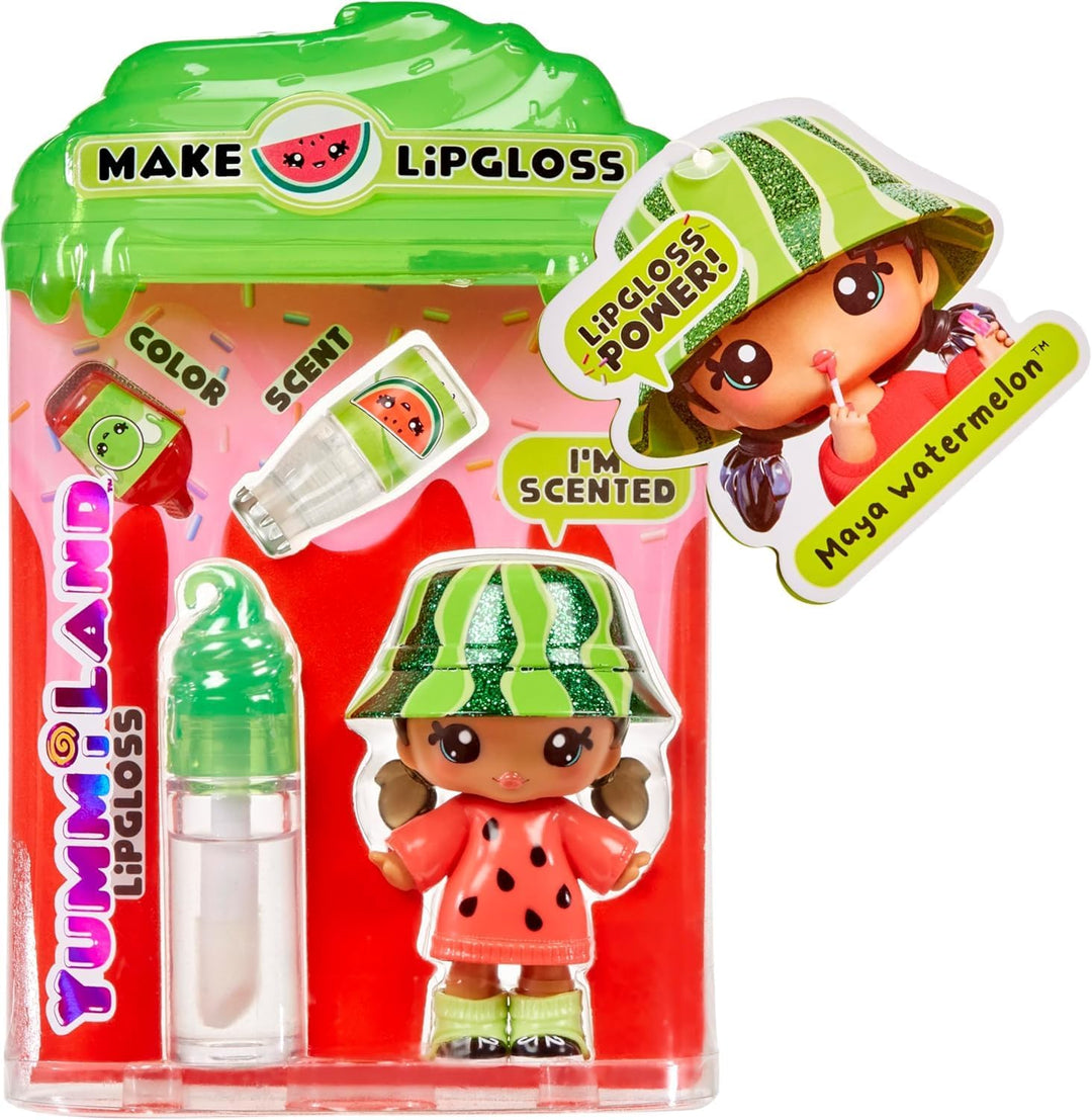 Yummiland Maya Watermelon Doll - Scented DIY Lipgloss Kit for Kids 4+