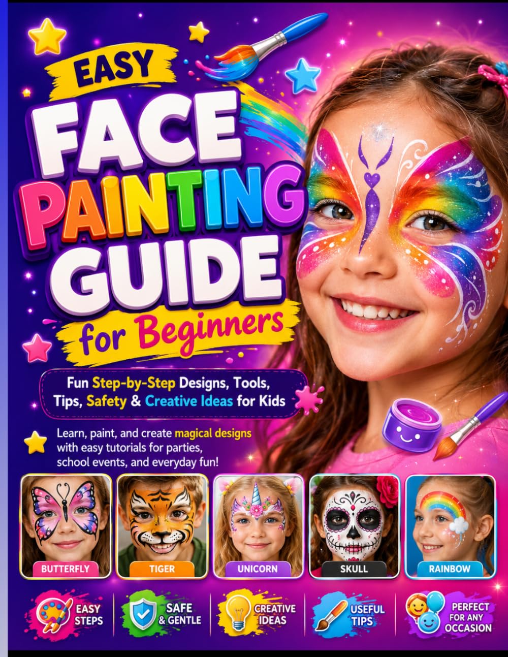 Easy Face Painting Guide for Beginners: Fun Step-by-Step Face Paint Designs | Paperback