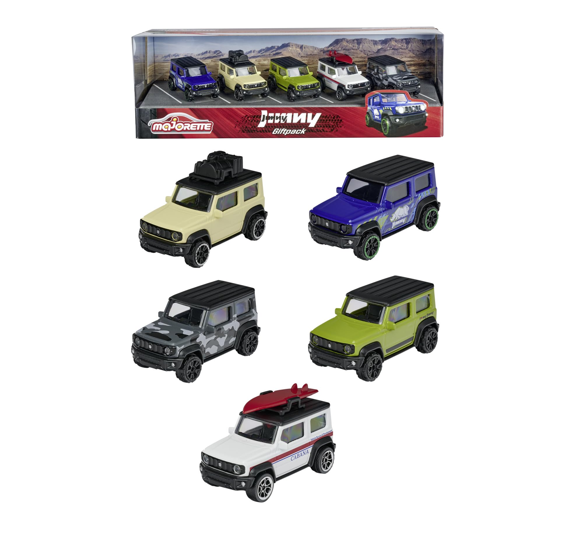 Majorette Suzuki Jimny 5-Pack Metal Collectible SUV Toy Cars | 7.5 cm | Ages 3+ 1
