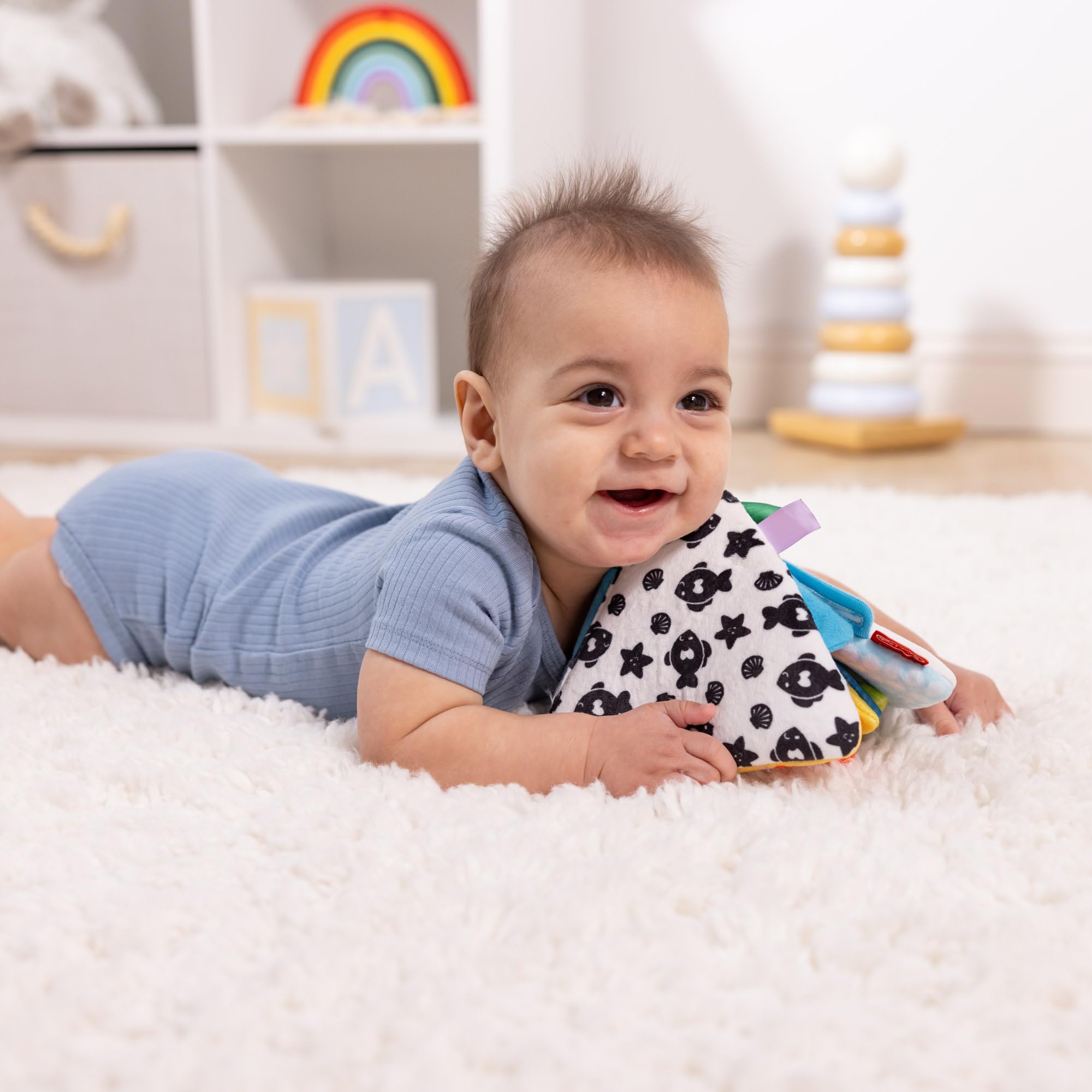 Melissa & Doug Ocean Tummy Time Triangle Baby Toy - Soft Sensory Play, Ages 0-6 Months 6