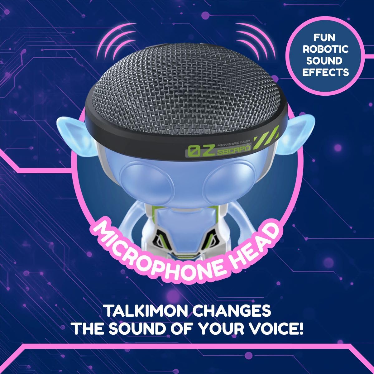 Talkimon Interactive Talkback Buddy - Voice Changer with LED Light Up Face, Sensory Toy for Kids 7