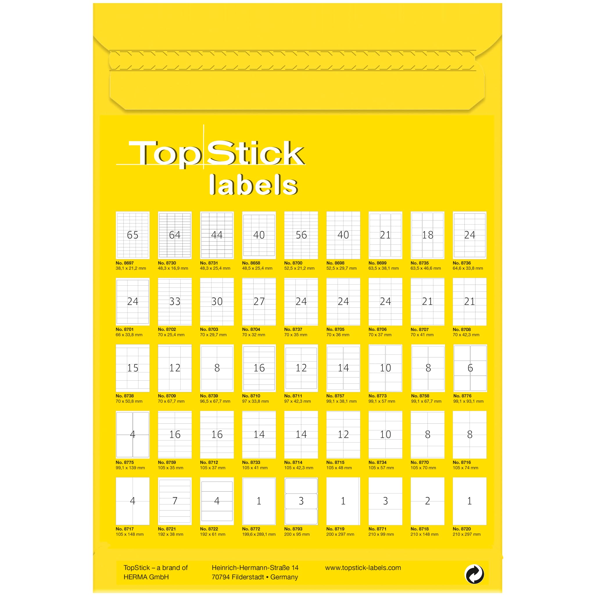TopStick Self Adhesive Multipurpose Labels - 2 Labels per A4 Sheet, 200 Labels Total, 210 x 148 mm | White 4