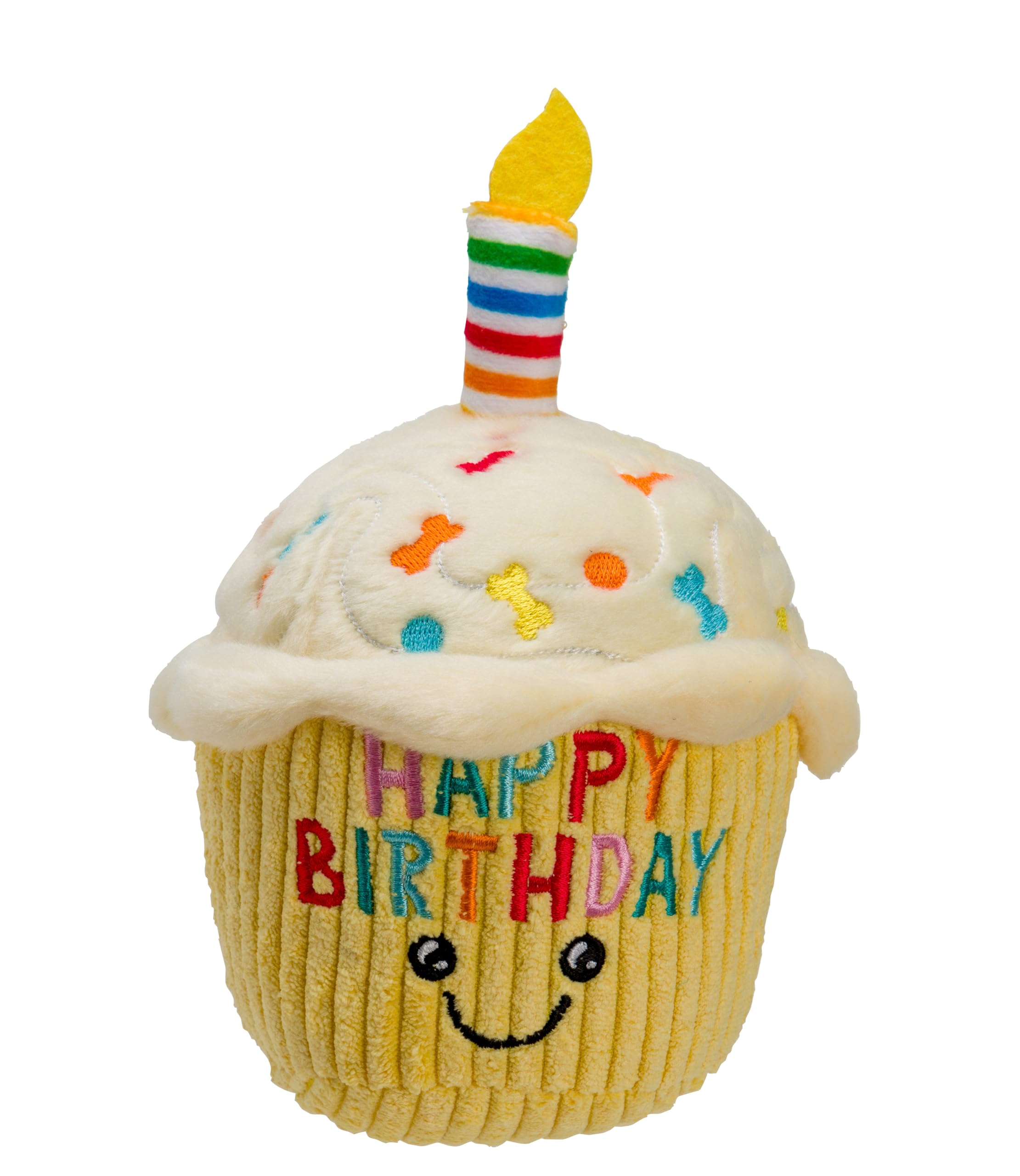 House of Paws Cupcake Birthday Dog Toy - Plush Squeaker Toy for All Breed Sizes 1