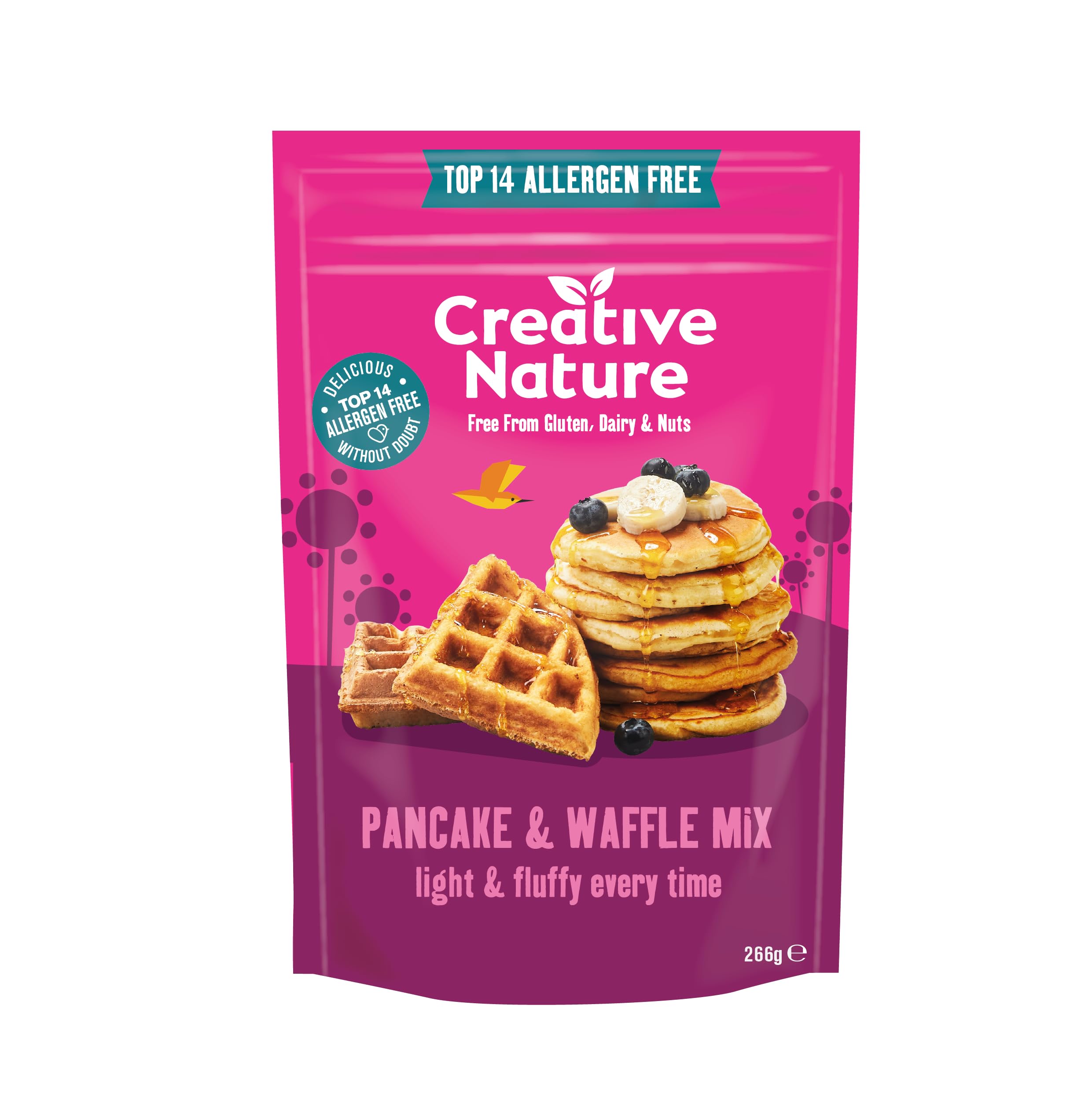 Creative Nature Gluten Free Pancake & Waffle Mix - Vegan, Free From Top 14 Allergens | 266g 1