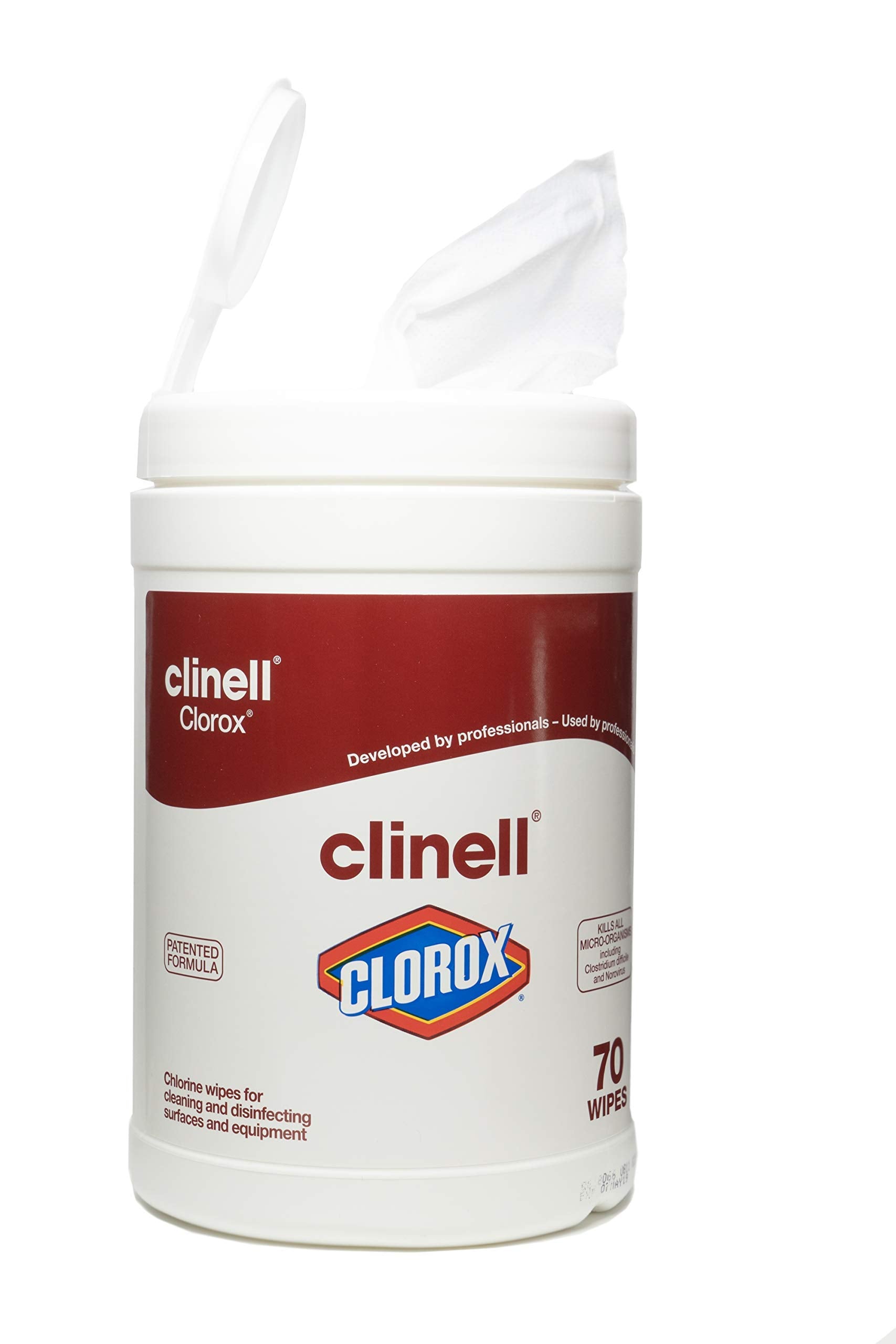 Clinell Disinfectant Wipes - 70 Count Tub | Kills 99.9% of Germs | Hospital Grade 1