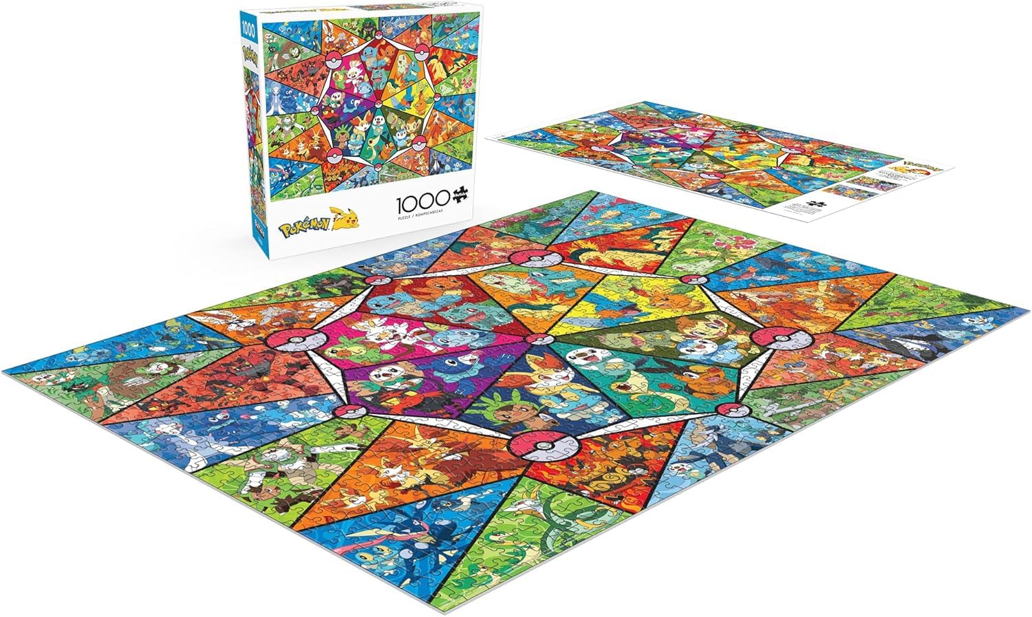 Pokémon - Stained Glass Starters - 1000 Piece Jigsaw Puzzle by Buffalo Games 10