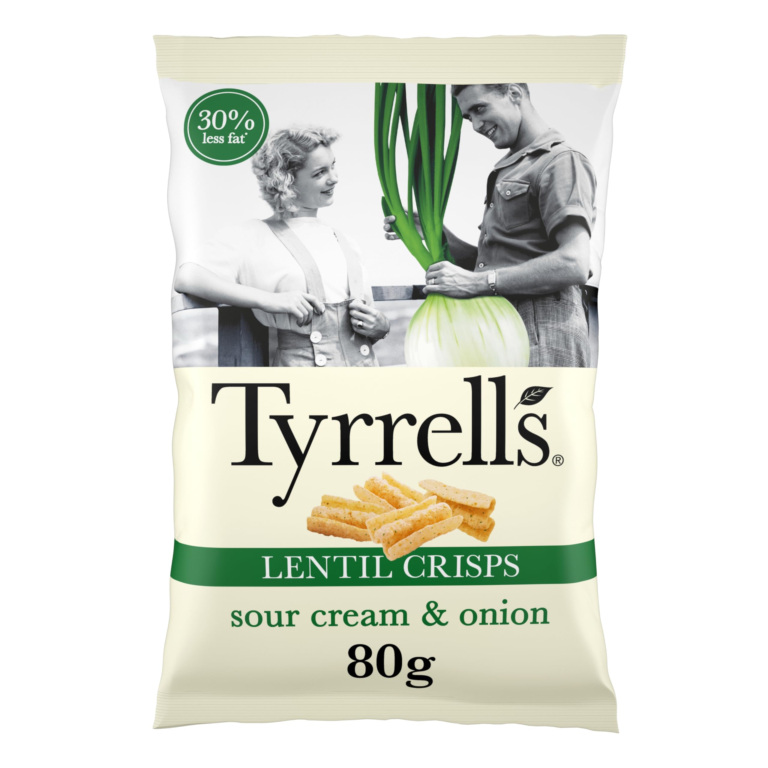 Tyrrells Lentil Sharing Crisps Sour Cream & Onion - Sharing Snack | 80g