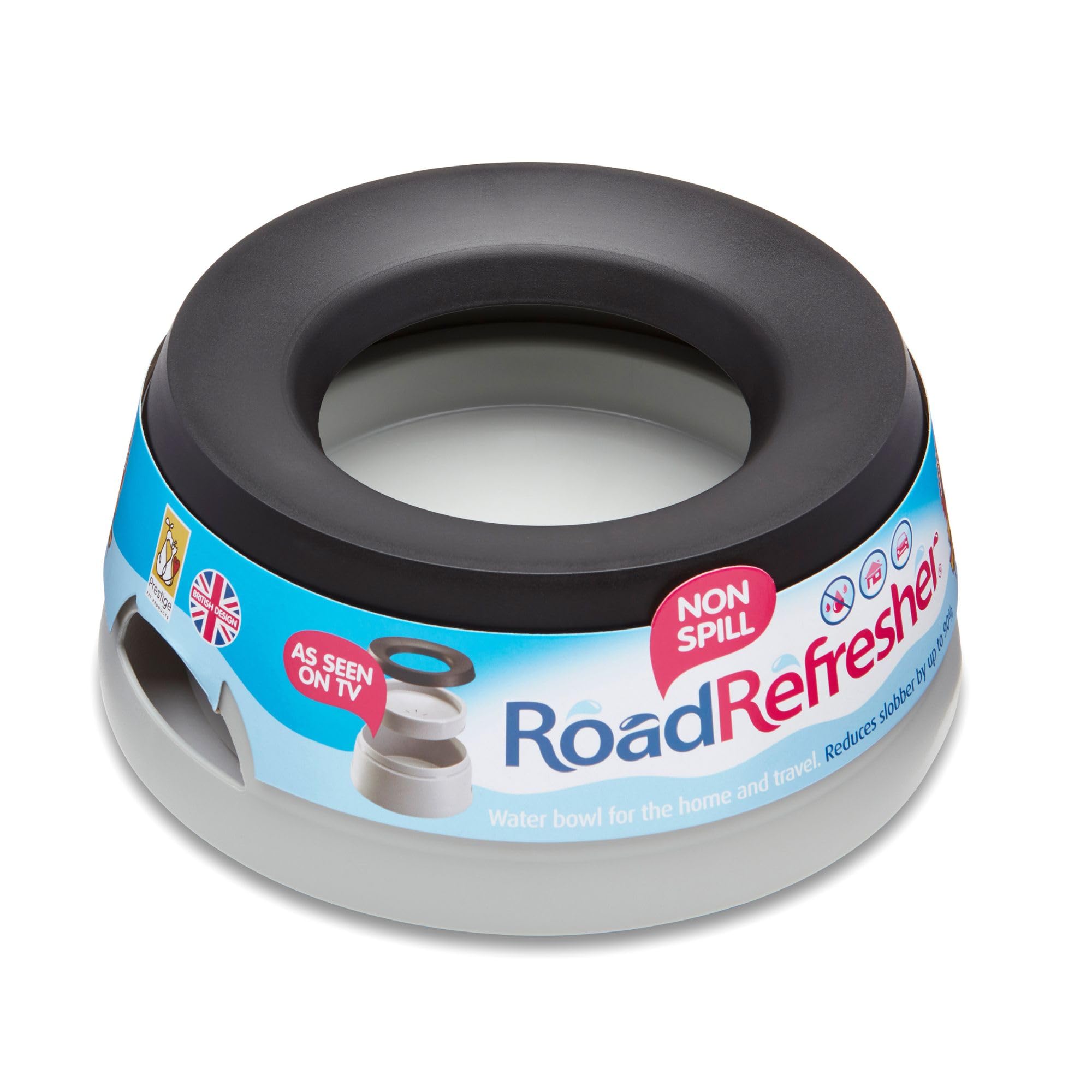 Road Refresher Non Spill Water Bowl - Grey | 1.4 Litres | For Car Travel & Indoor Use
