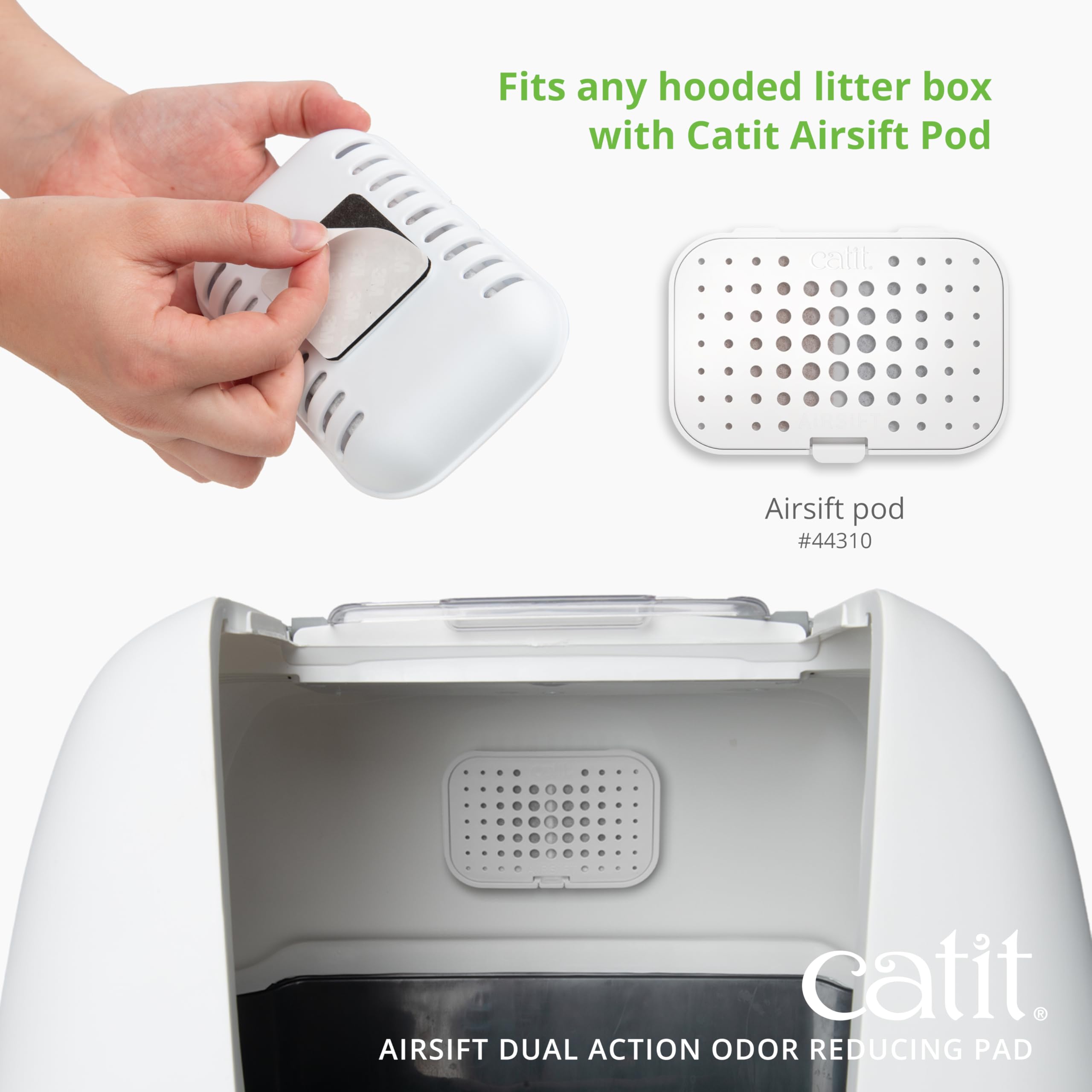Catit AiRSiFT Dual Action Litter Box Pads - Odor Reducing, Unscented | 2-Pack 9