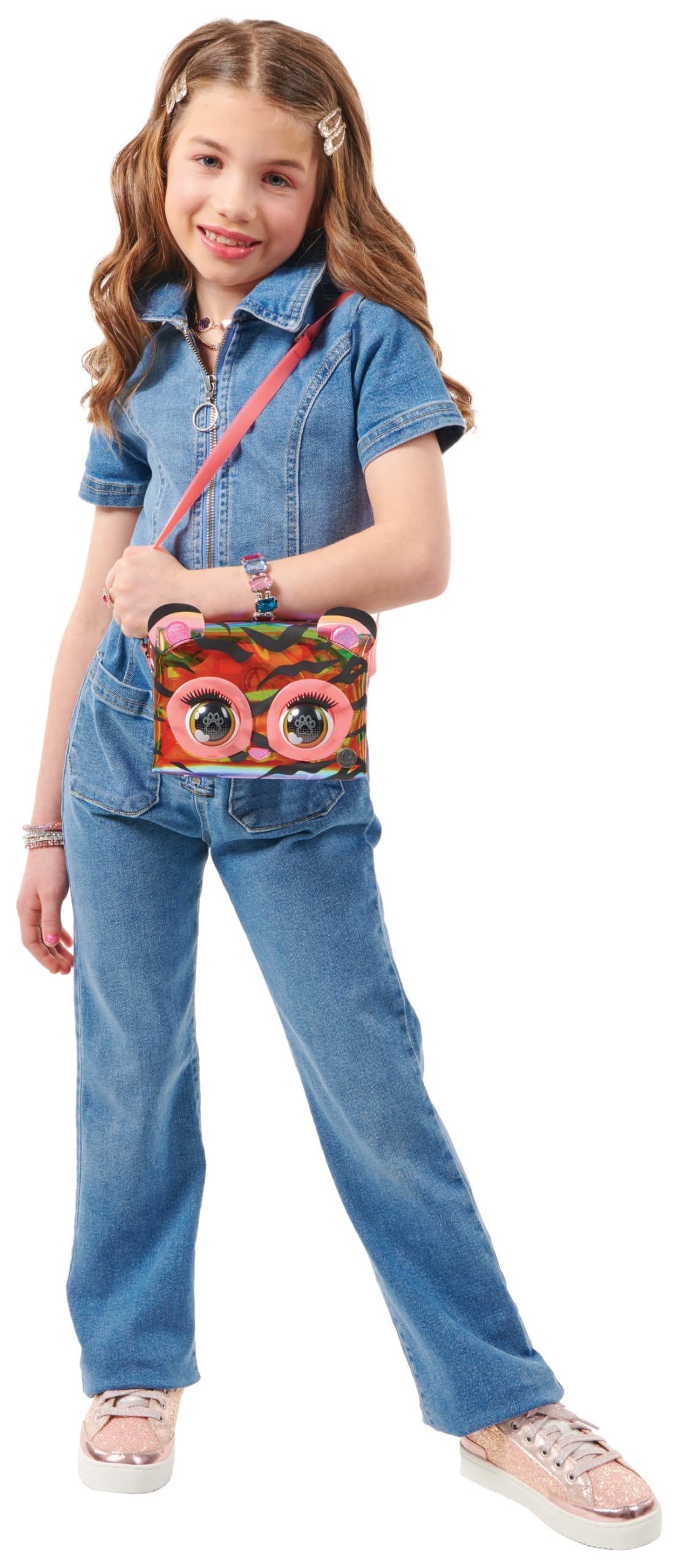 Purse Pets Purrisma Interactive Tiger Pet Toy & Crossbody Bag | Over 30 Sounds & Reactions | Ages 4+