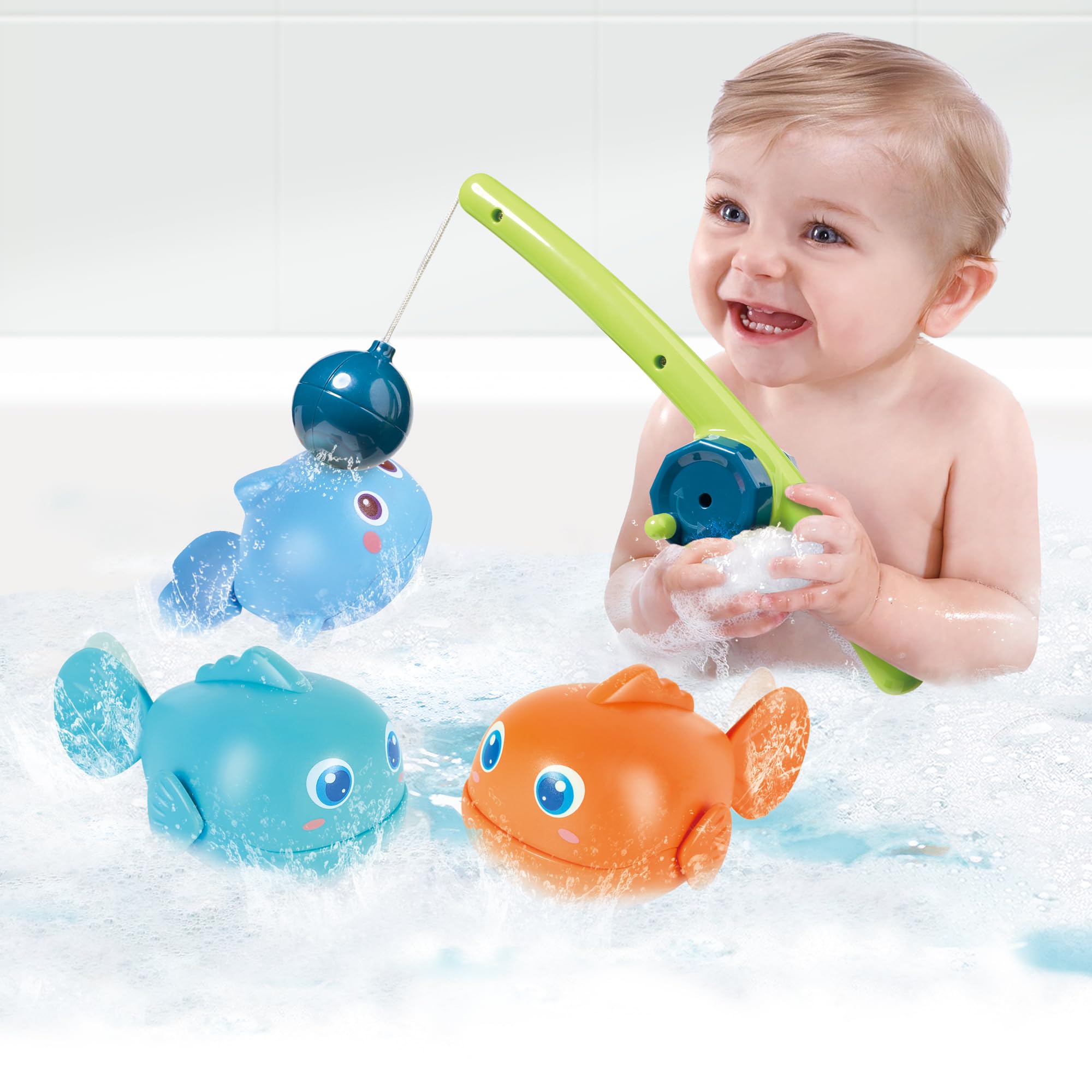 Bath Pop Magnetic Catch A Fishy Set - Floating Magnetic Fishing Game | 3 Wiggling Fish | Ages 3+ 3