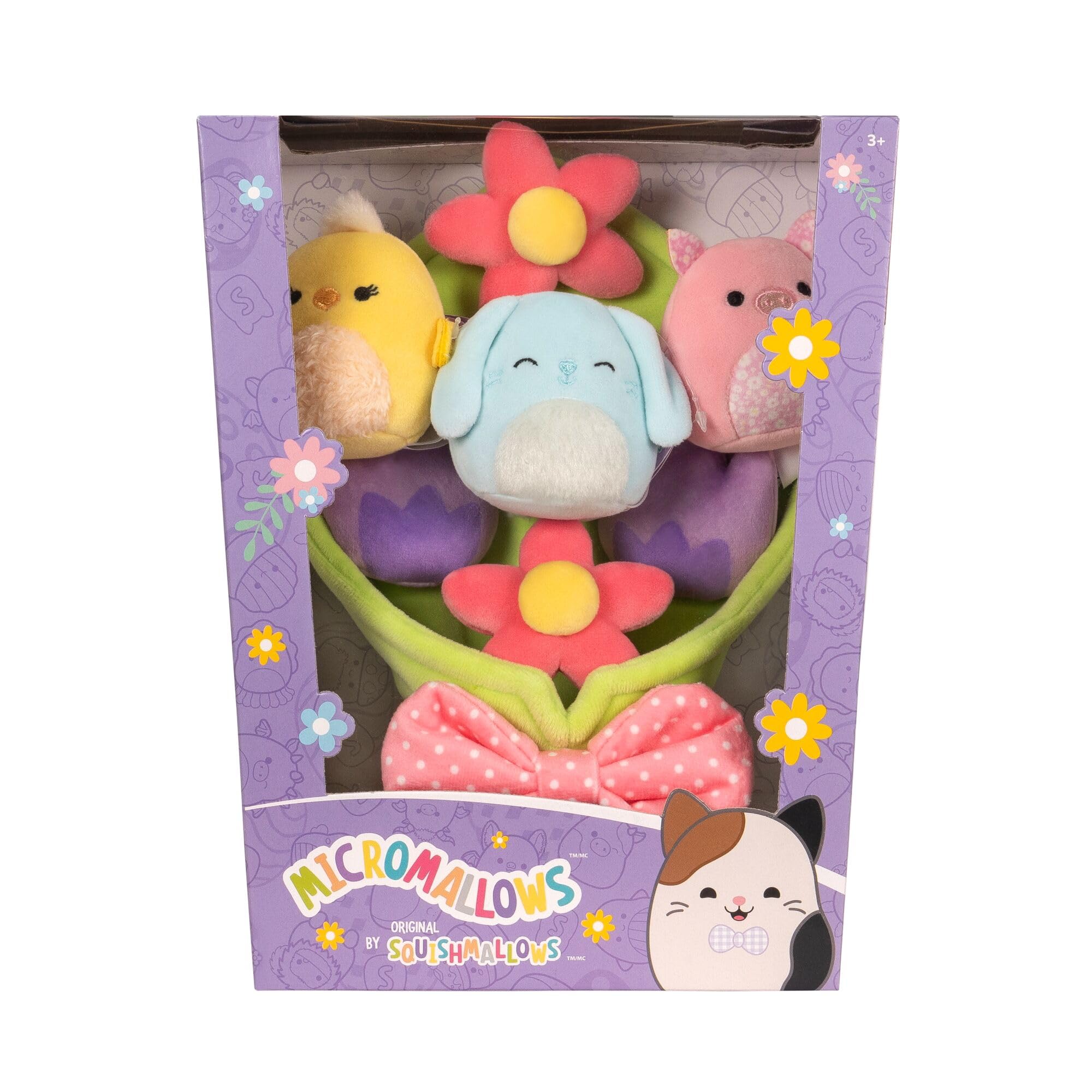 Squishmallows Micromallows Bouquet with Xin the Bunny, Aimee the Chick, Peter the Pig | 2.5-inch Plush