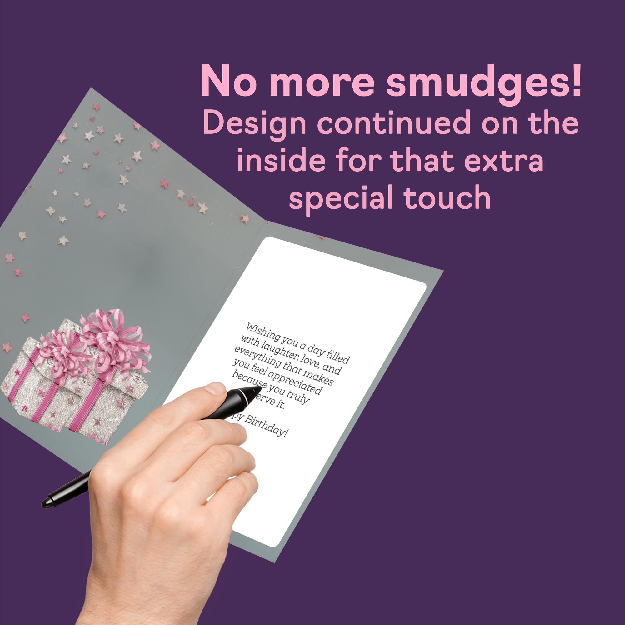 Giftzie Silver Daughter Birthday Card | 5x7 Inch | Silver and Pink Presents Design | From Dad Mum