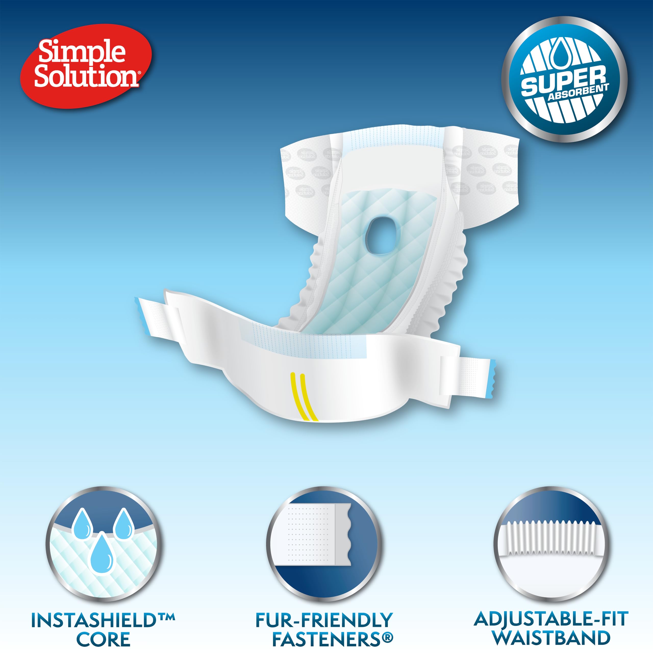 Simple Solution Disposable Dog Diapers for Female Dogs | Medium 11-23kg | 12 Pack