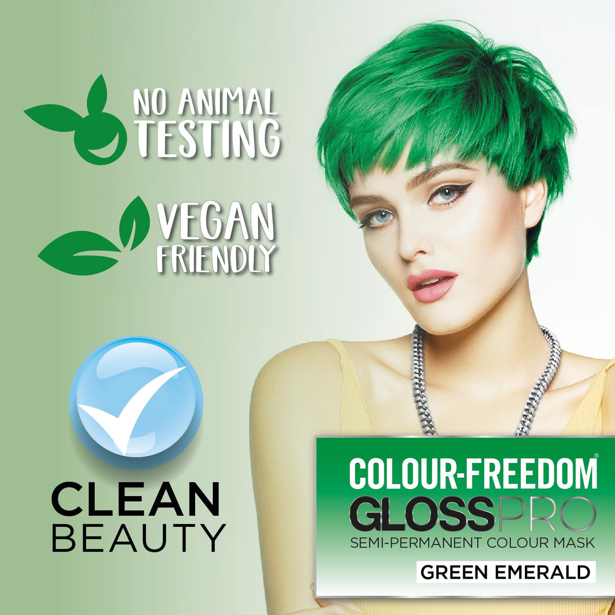 Knight & Wilson Colour Freedom Gloss Pro Semi-Permanent Hair Colour Mask - Emerald Green, 150 ml