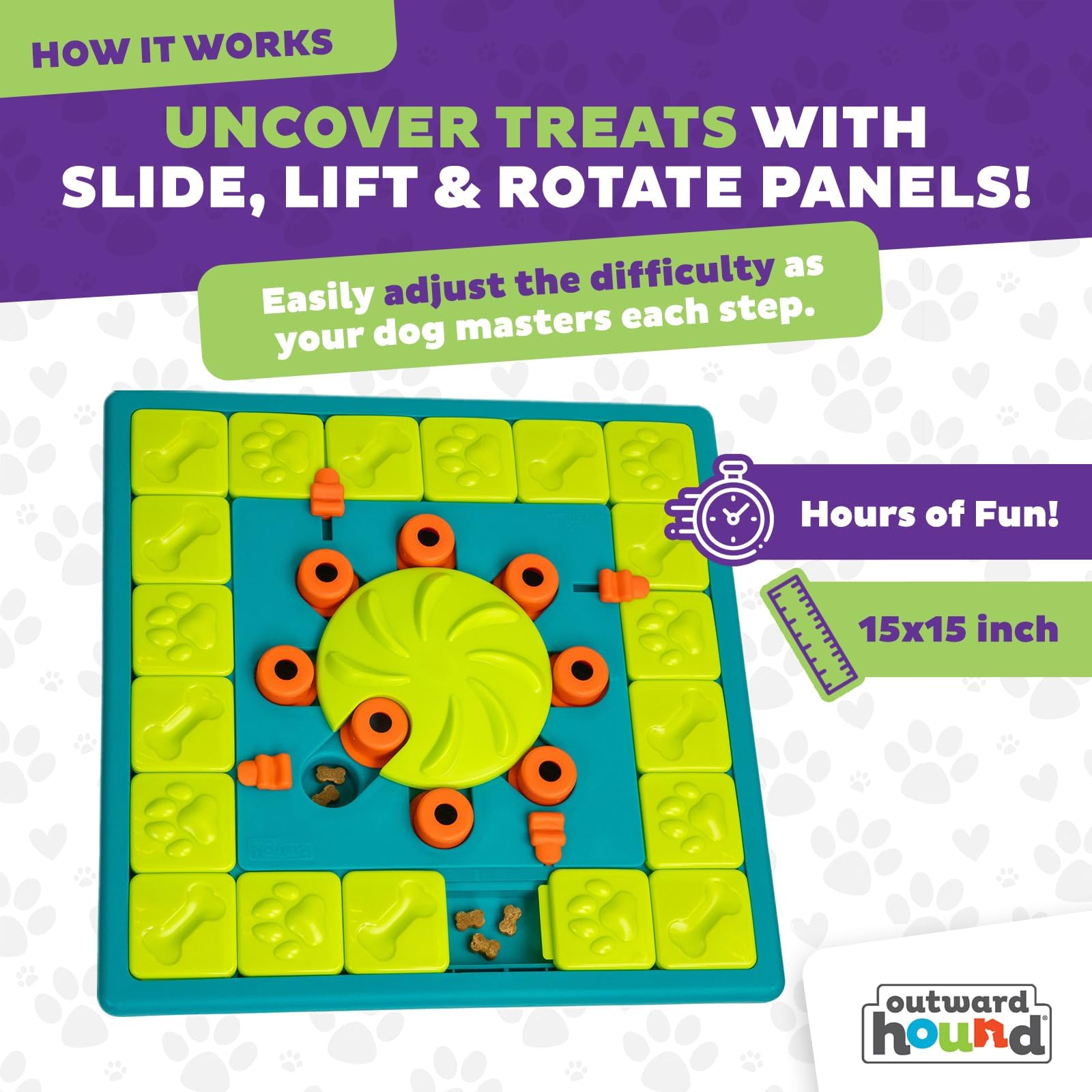 Outward Hound Nina Ottosson MultiPuzzle Interactive Dog Treat Puzzle Toy | Level 4 | Plastic 6