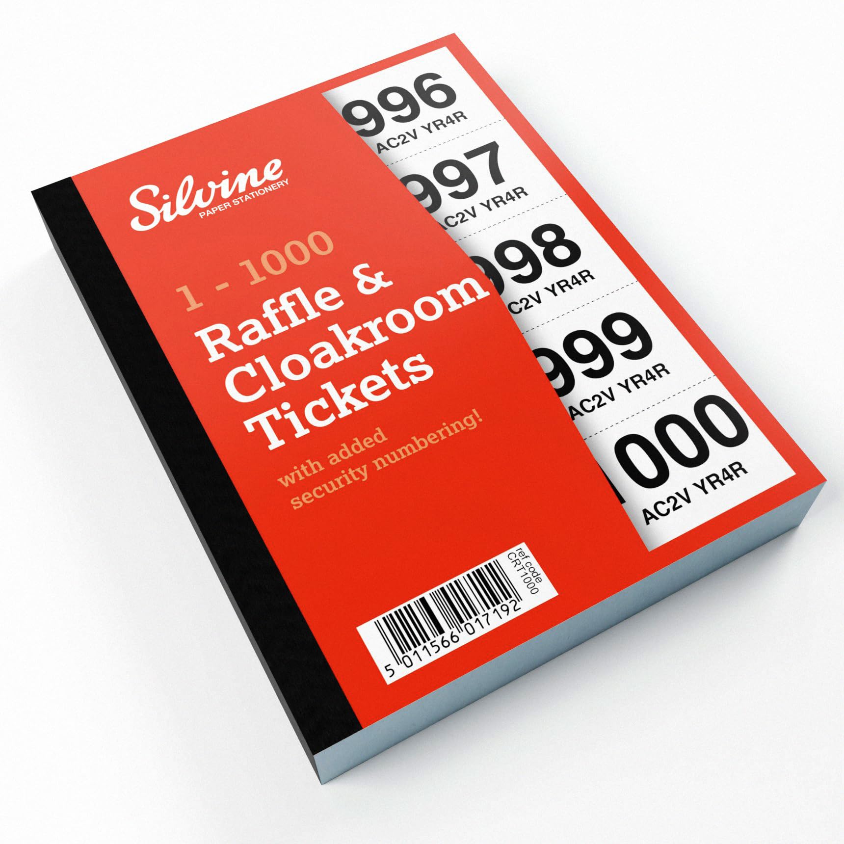 Silvine Cloakroom/Raffle Tickets - 1000 Numbered Tickets per Book | Security Numbering | 6 Pack 2