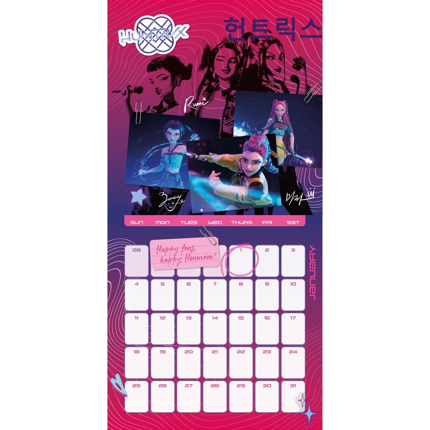Pyramid International K-POP Demon Hunters 2026 Wall Calendar - 16-Month | 30x30cm Square 2