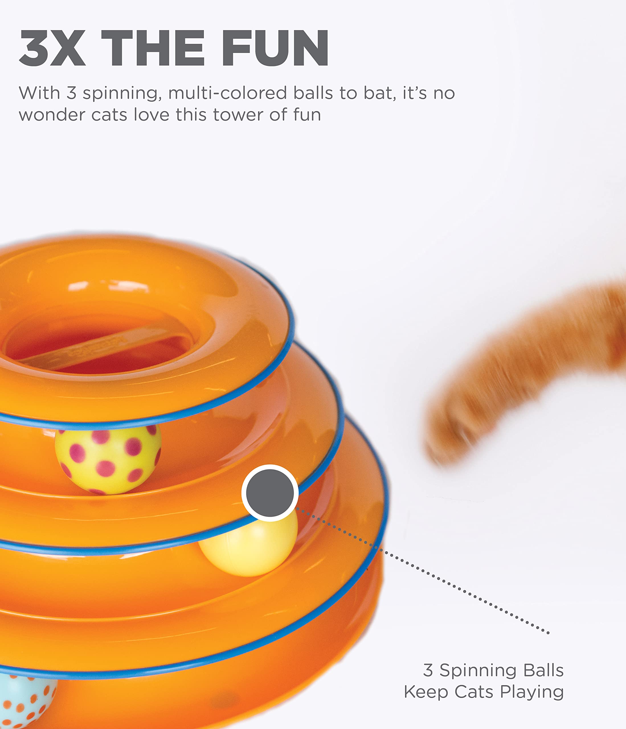 Catstages Tower of Tracks Cat Toy – 3-Level Interactive Ball Track Game for Cats 2