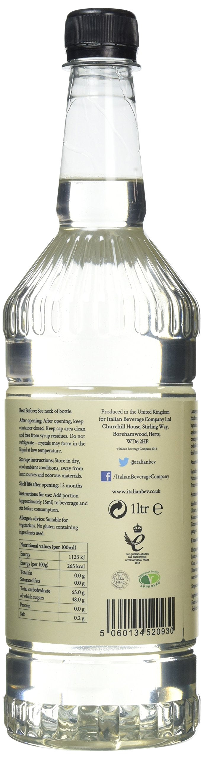 Simply Amaretto Syrup - Buttery Almond Flavor | Vegan, Nut Free | 1L Plastic Bottle 2