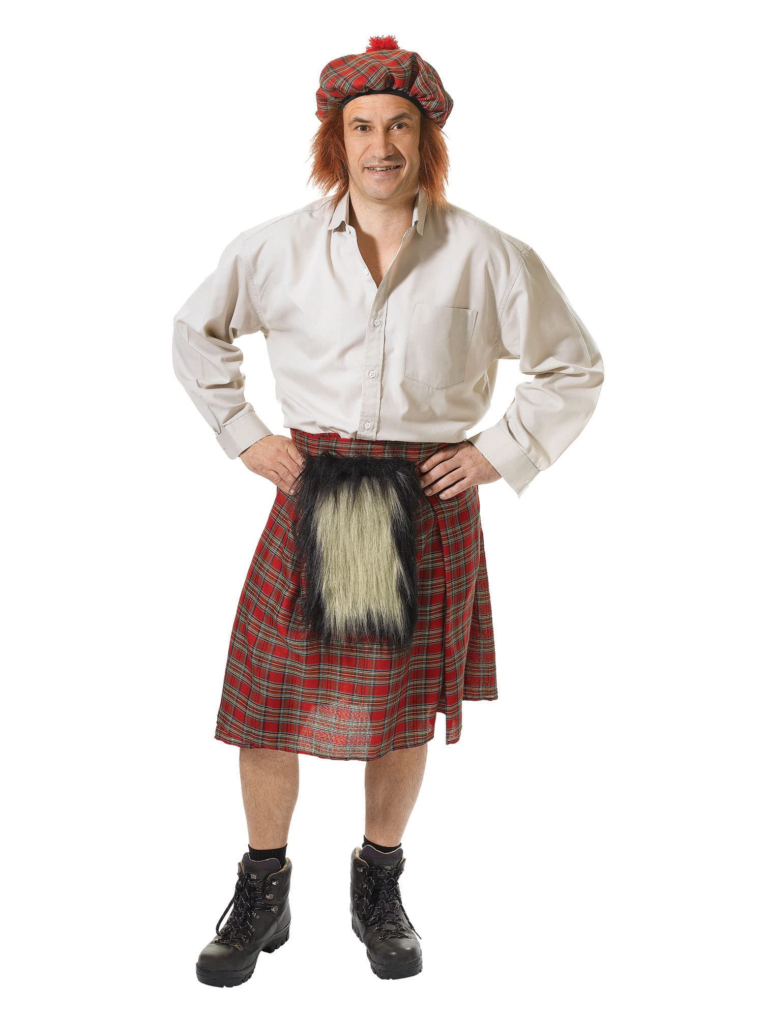 Rubies Scots Kilt and Hat Costume Outfit - Multi-colour, One Size | Polyester
