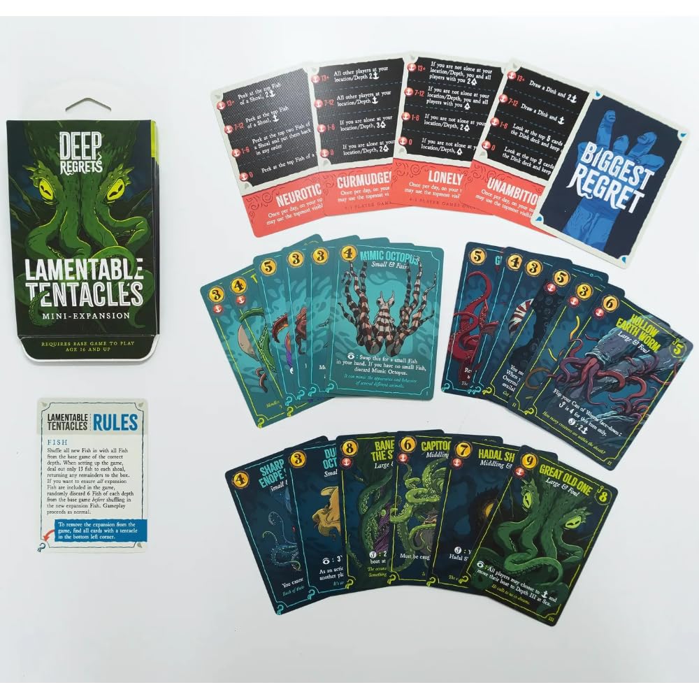 Tettix Games Deep Regrets: Lamentable Tentacles Mini-Expansion Strategy Board Game for 1-5 Players 2