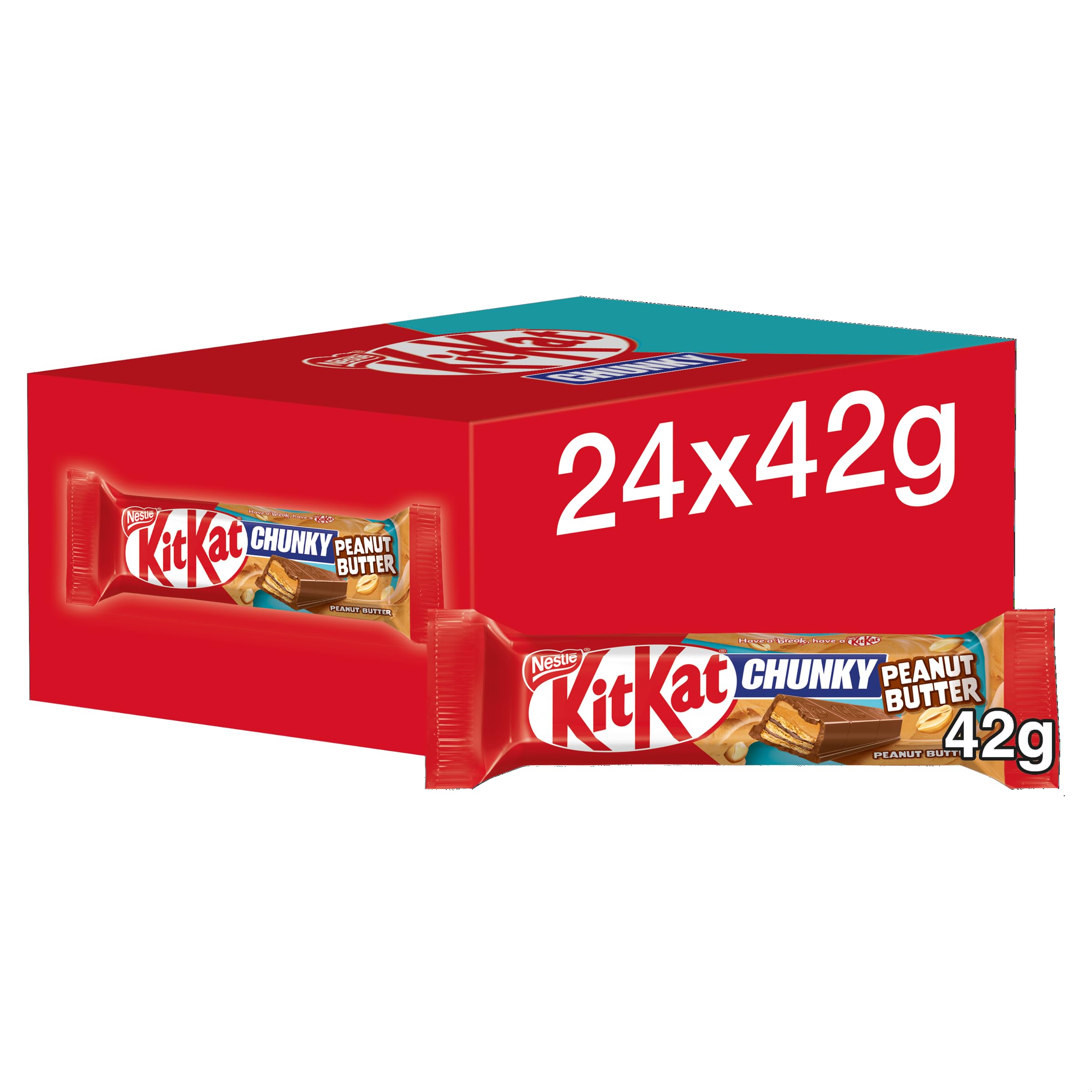 KitKat Chunky Peanut Butter Milk Chocolate Bars, 24 x 42 g