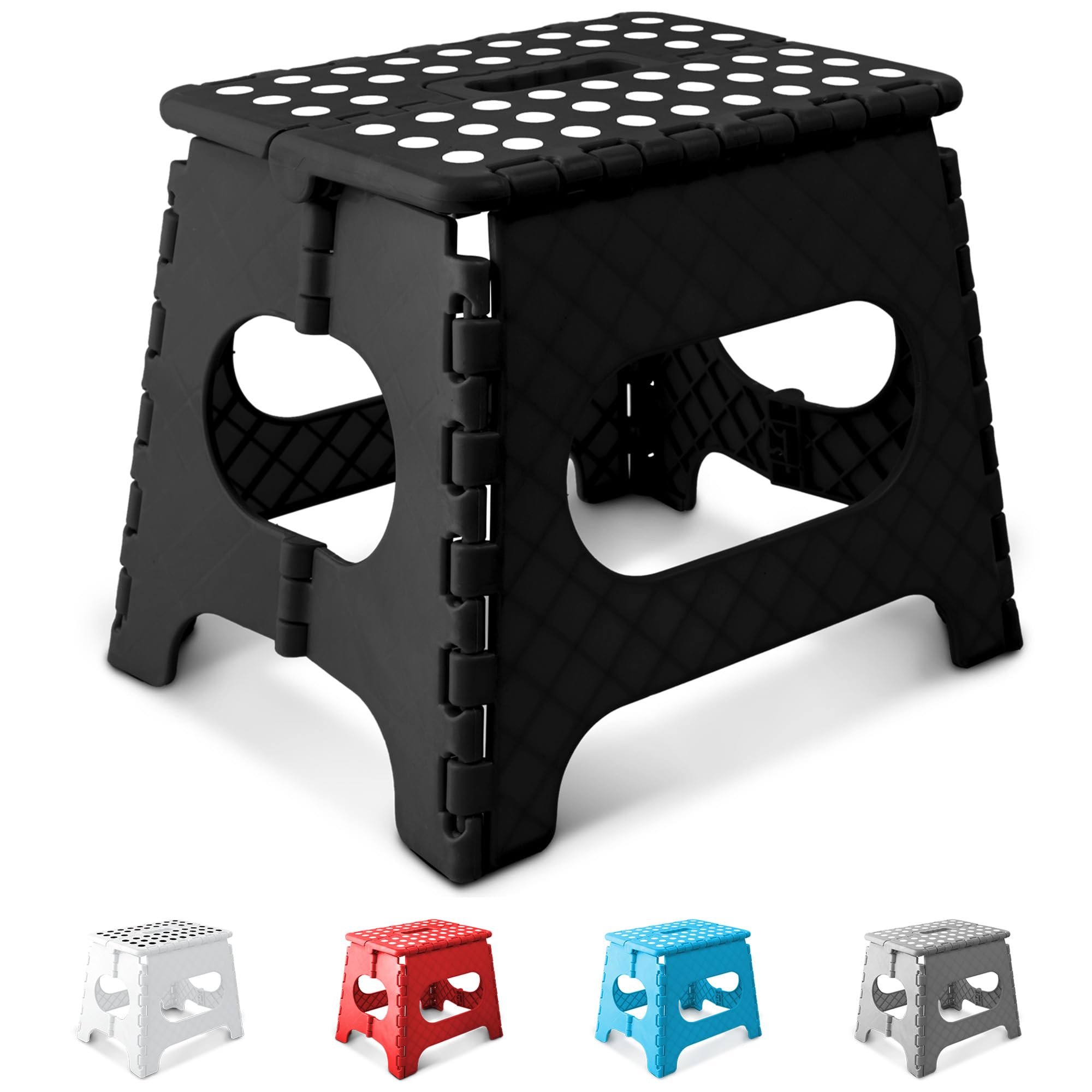 KEPLIN 11 Inch Heavy Duty Folding Step Stool | Non-Slip Foldable Footstool