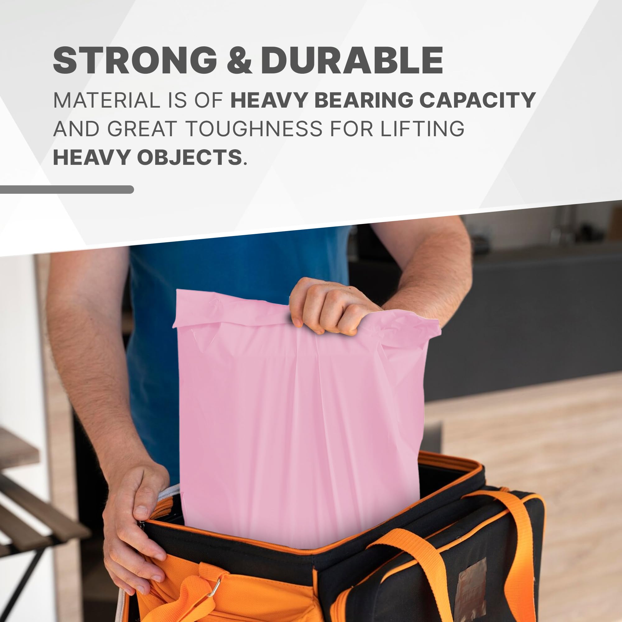 delka Durable Pink Poly Mailer Bags - Tear-Resistant, Self-Sealing | 12x16 (25 Pack) 7