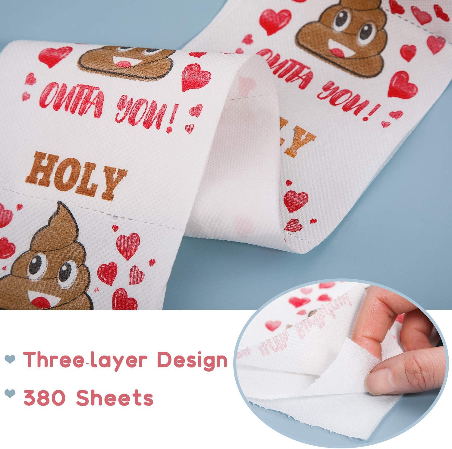 AOZITA Funny Prank Toilet Paper for 40th Birthday Gift | 380 Sheets, 3-Ply, Ol-free 3