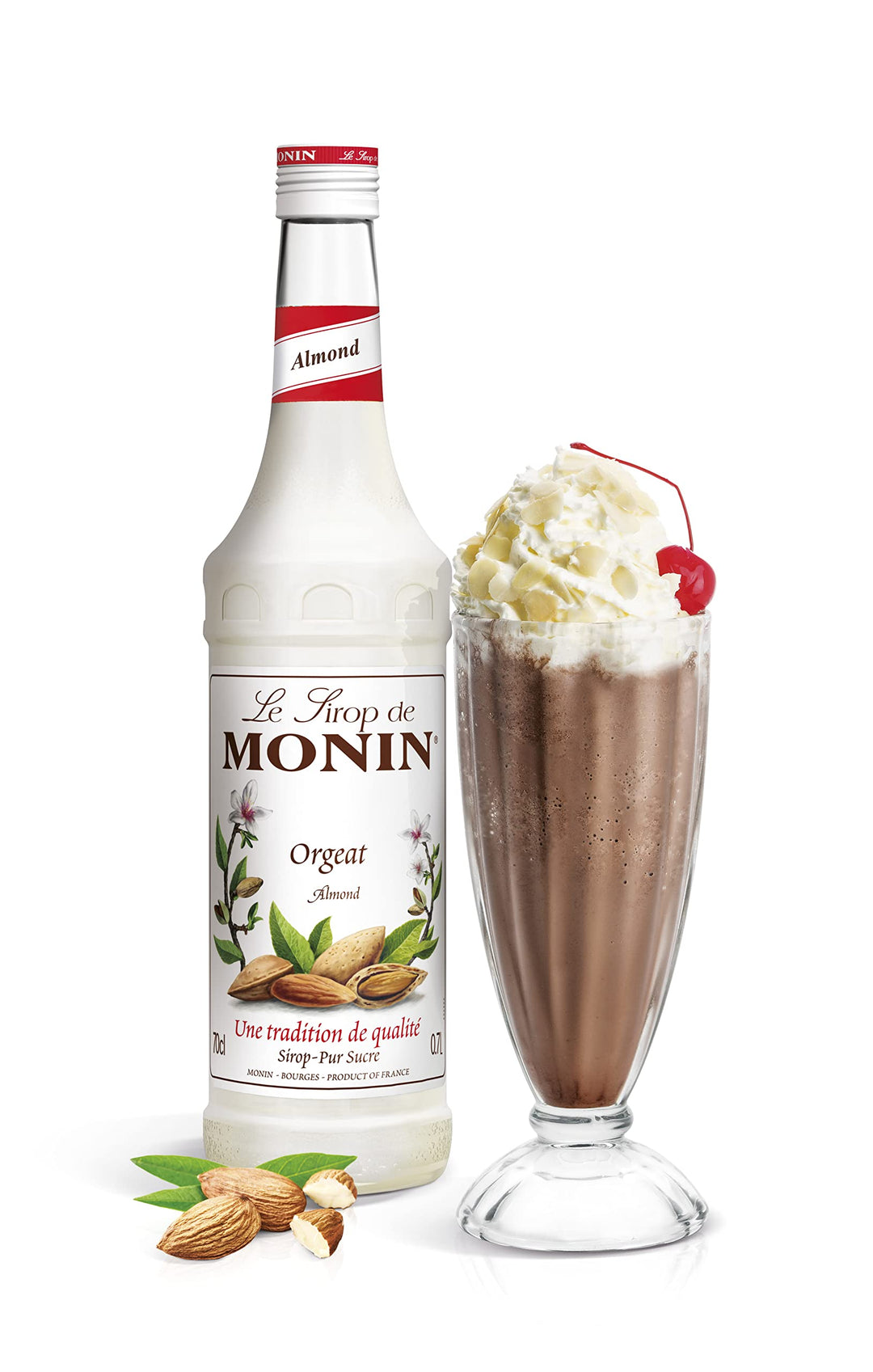 MONIN Premium Almond Orgeat Syrup 700ml - Vegan, Natural Flavouring for Cocktails & Coffee
