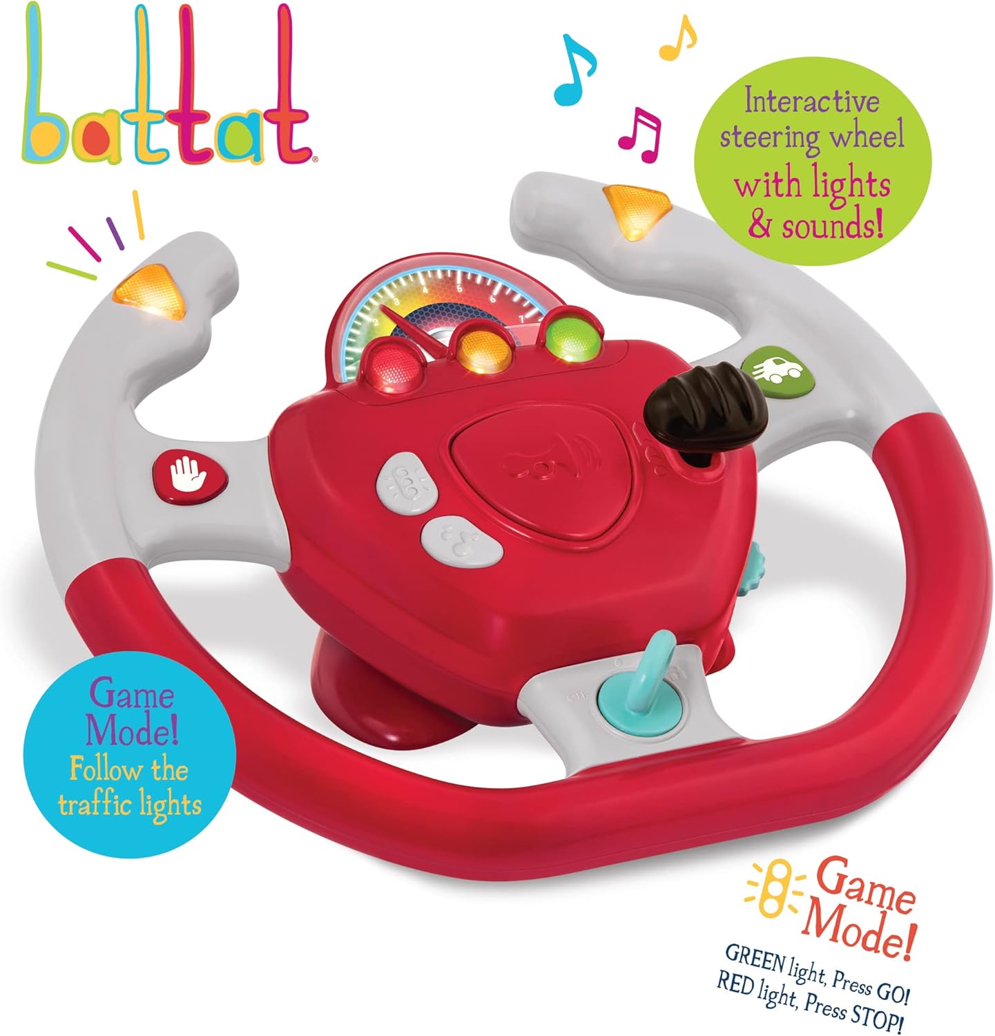 Battat Geared to Steer Interactive Driving Wheel - Educational Toy for Toddlers 2+ 7