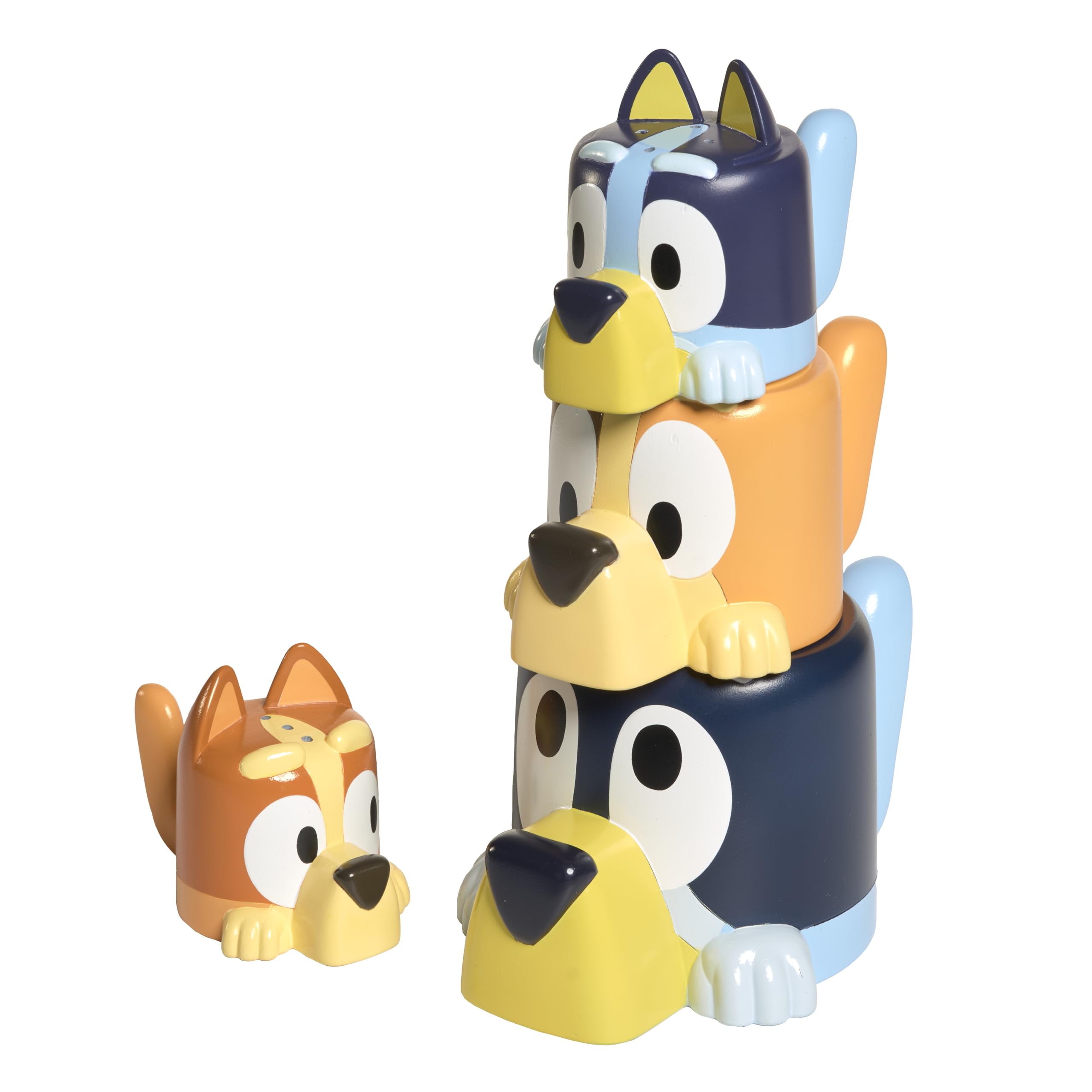 TOMY Bluey's Family Pourers - Stacking & Nesting Bath Toys for 18 Months+ | Multicolor Plastic
