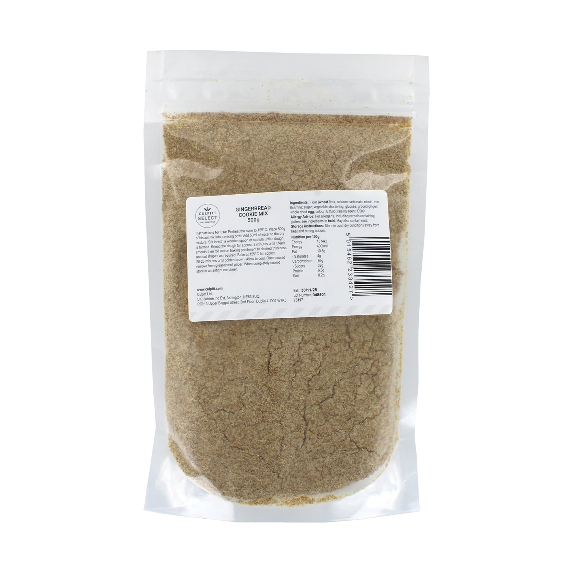 Culpitt Select Gingerbread Cookie Mix - Just Add Water | Makes 16 Cookies | 500g