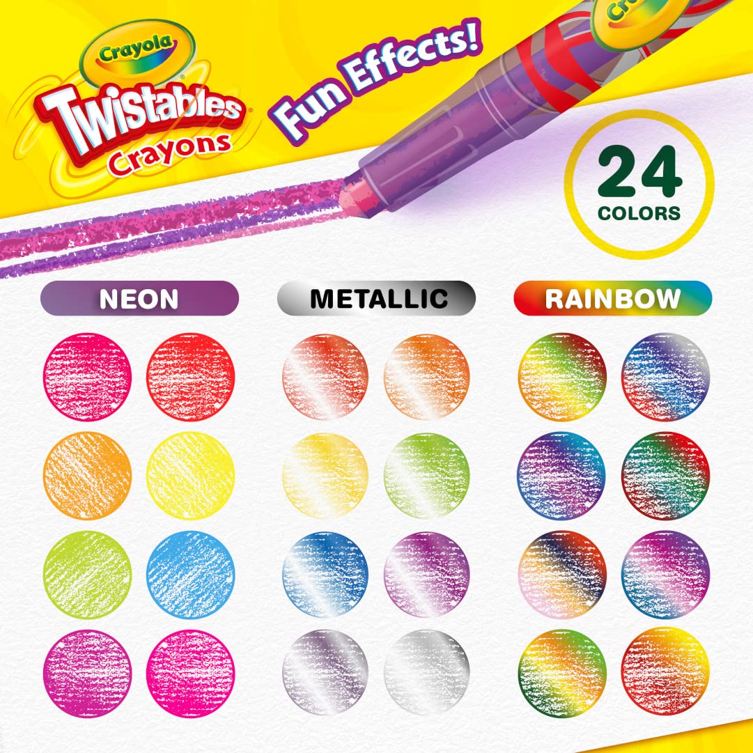 CRAYOLA Twistables Special Effects Crayons - 24 Pack | No Sharpening Needed | Ages 3+ 3