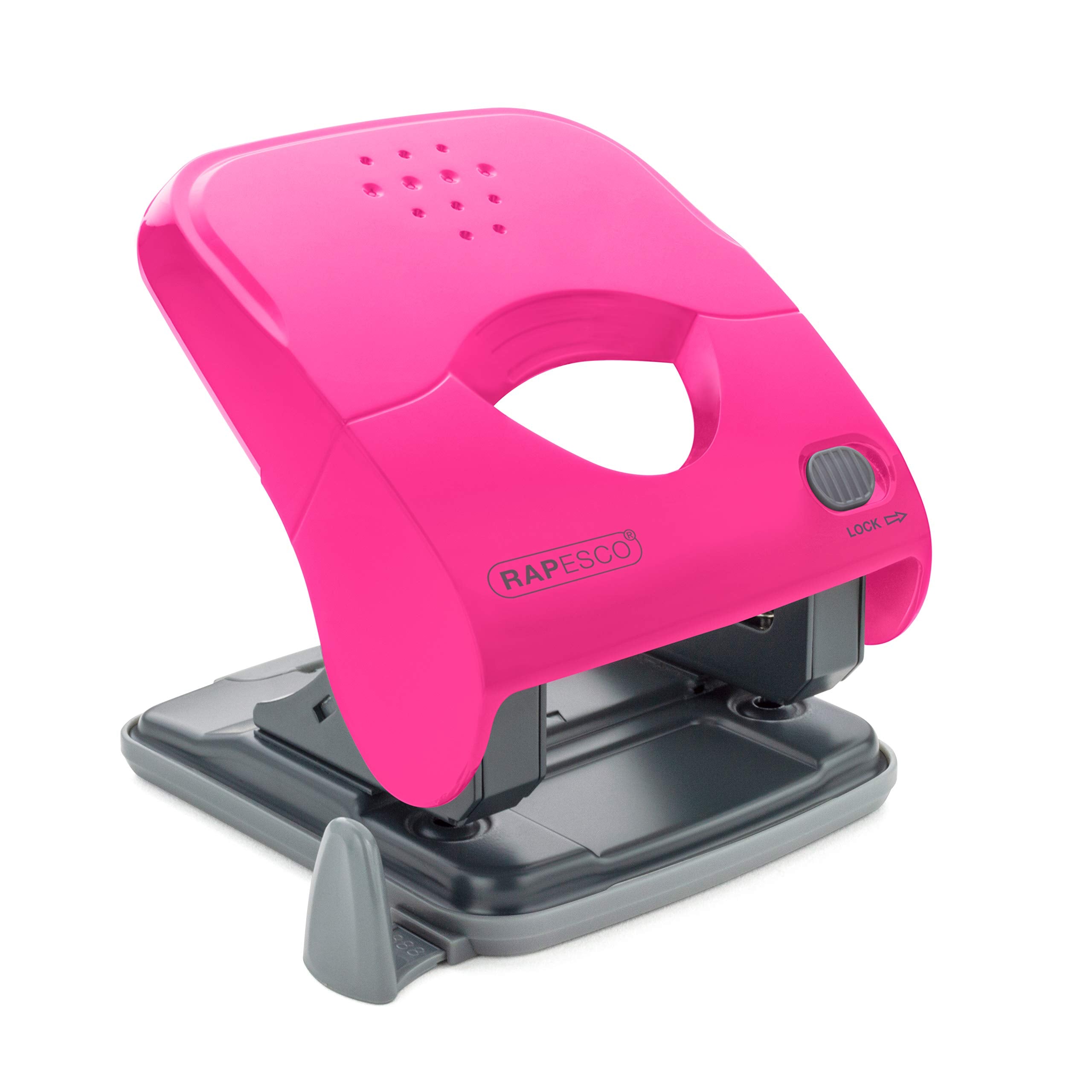 RAPESCO X5-40ps Less Effort 2 Hole Punch - 40 Sheet Capacity | 5.5mm Holes | Hot Pink 1