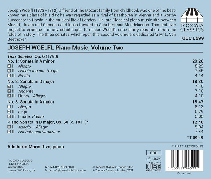 Adalberto Maria Riva - Woelfl: Piano Music, Vol. 2 [Audio CD]