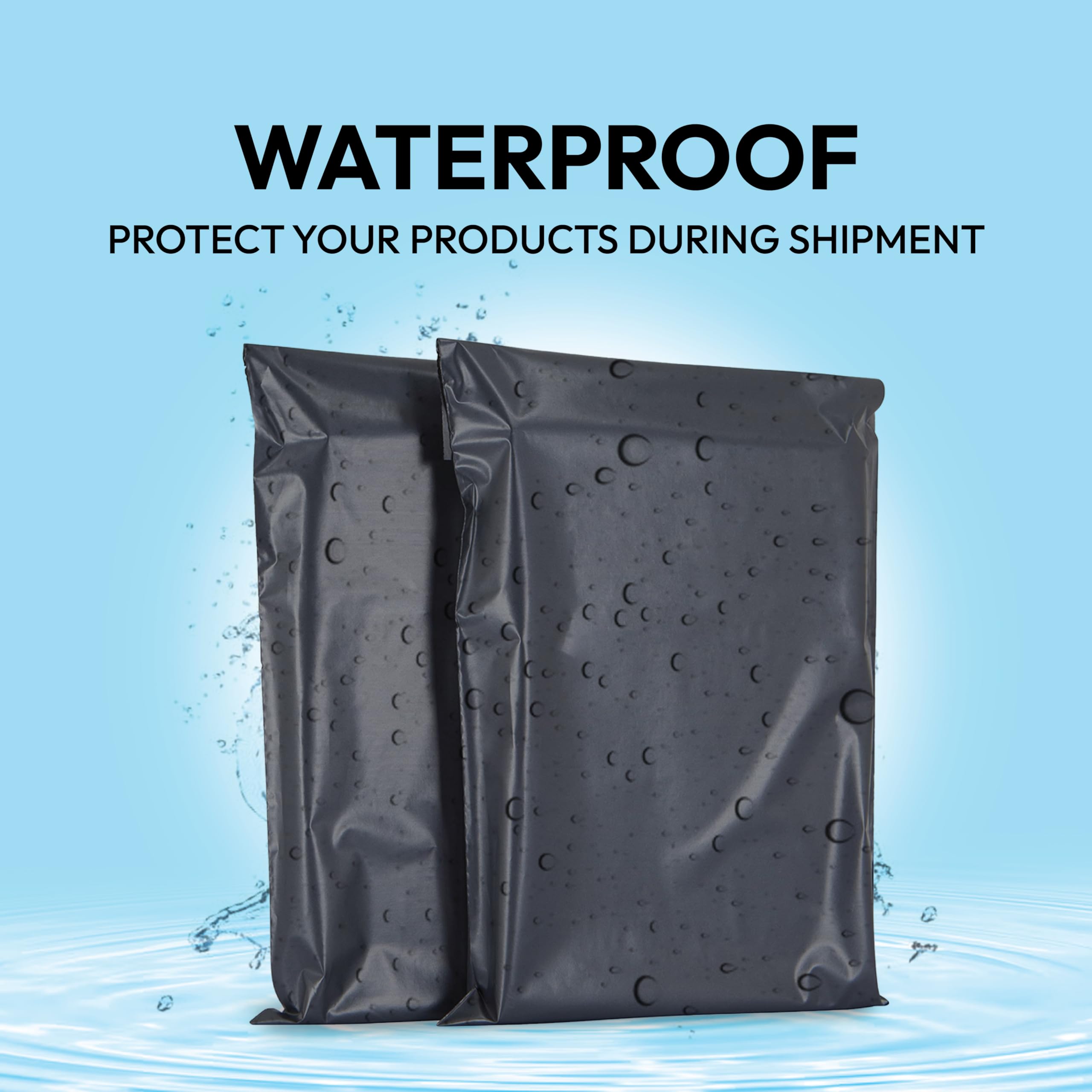 delka Polyethylene Mailers - 100 Pack Grey Tear-Resistant Shipping Bags | Waterproof 2