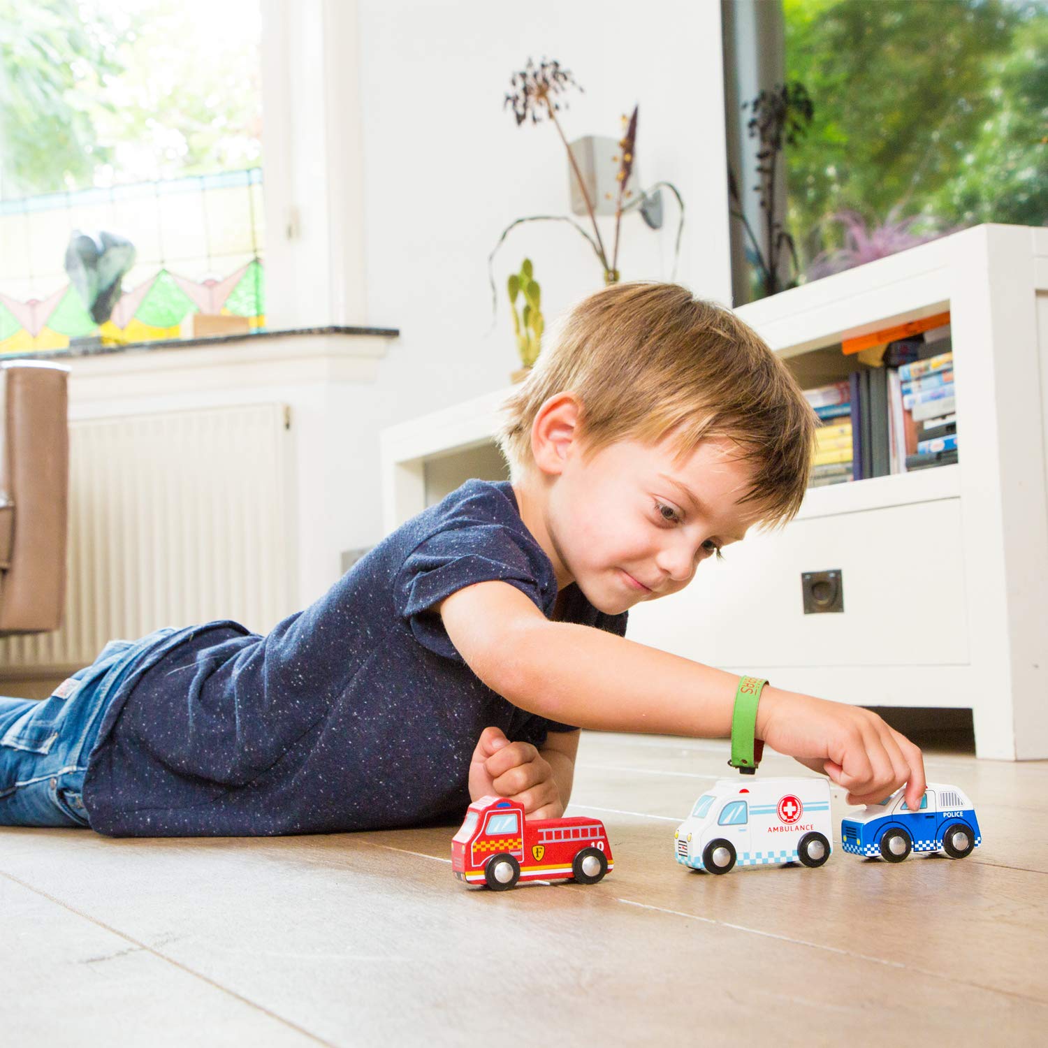 Woet Wooden Emergency Vehicle Set - 3 Pieces | FSC Certified Wood | Ages 18 Months+ 2